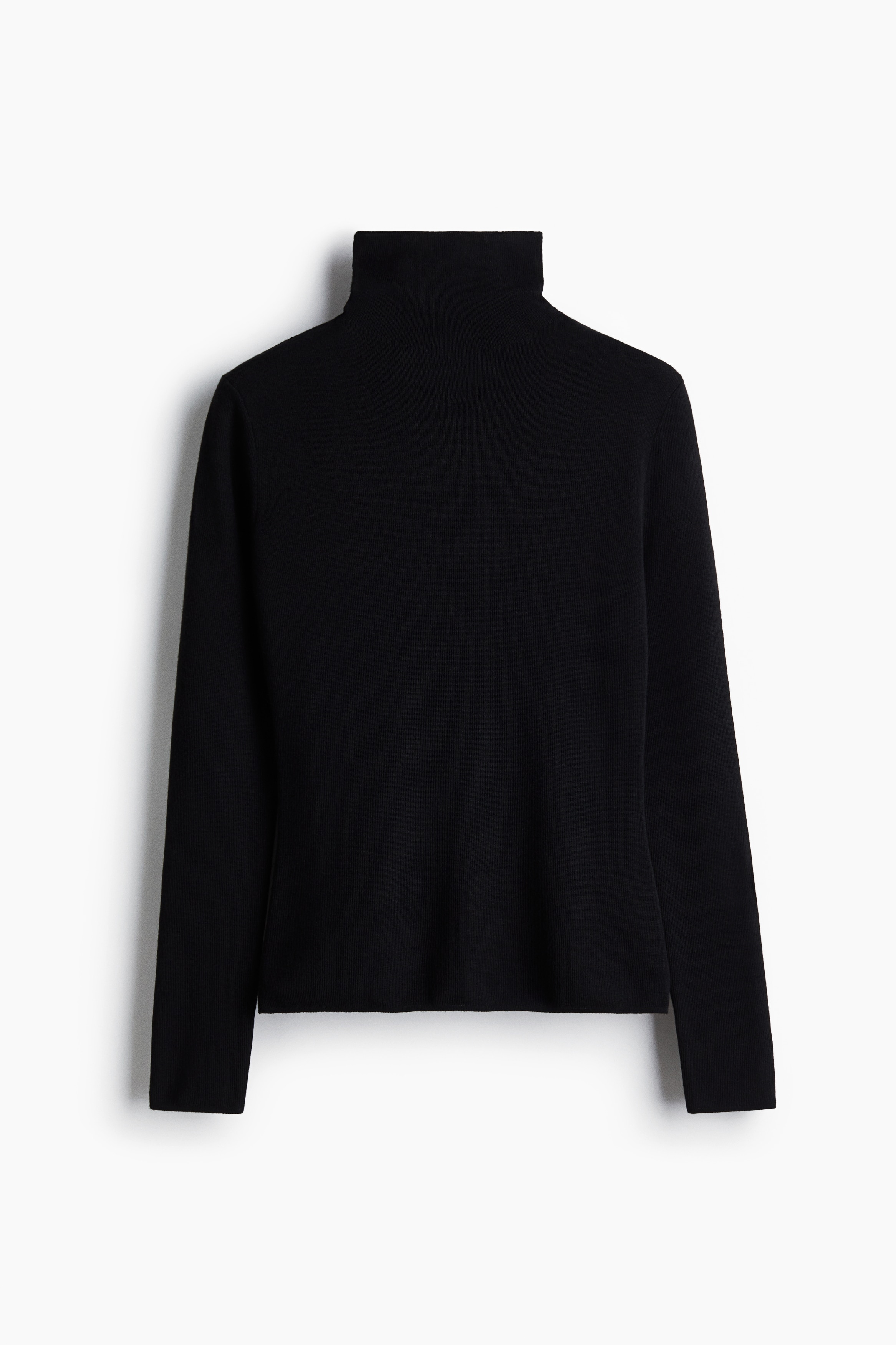 Fine-knit turtleneck top - Black/Red/Dark grey