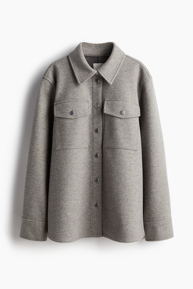 Oversized shacket - Grey marl - 1