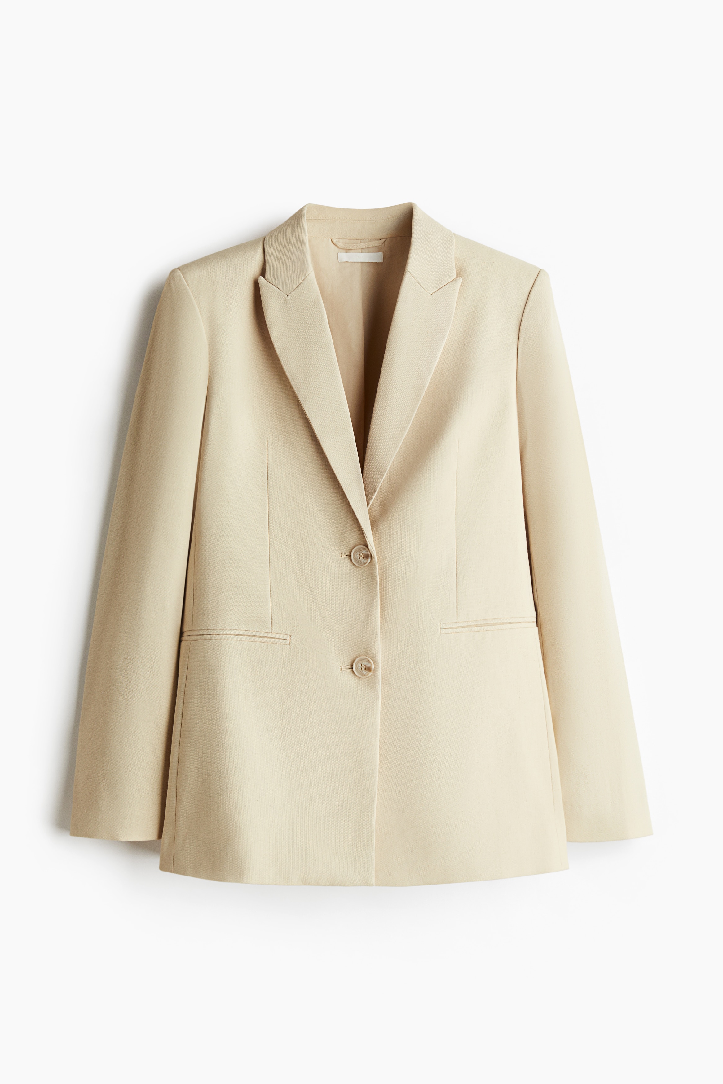 Tek Sıra Düğmeli Blazer - Açık bej