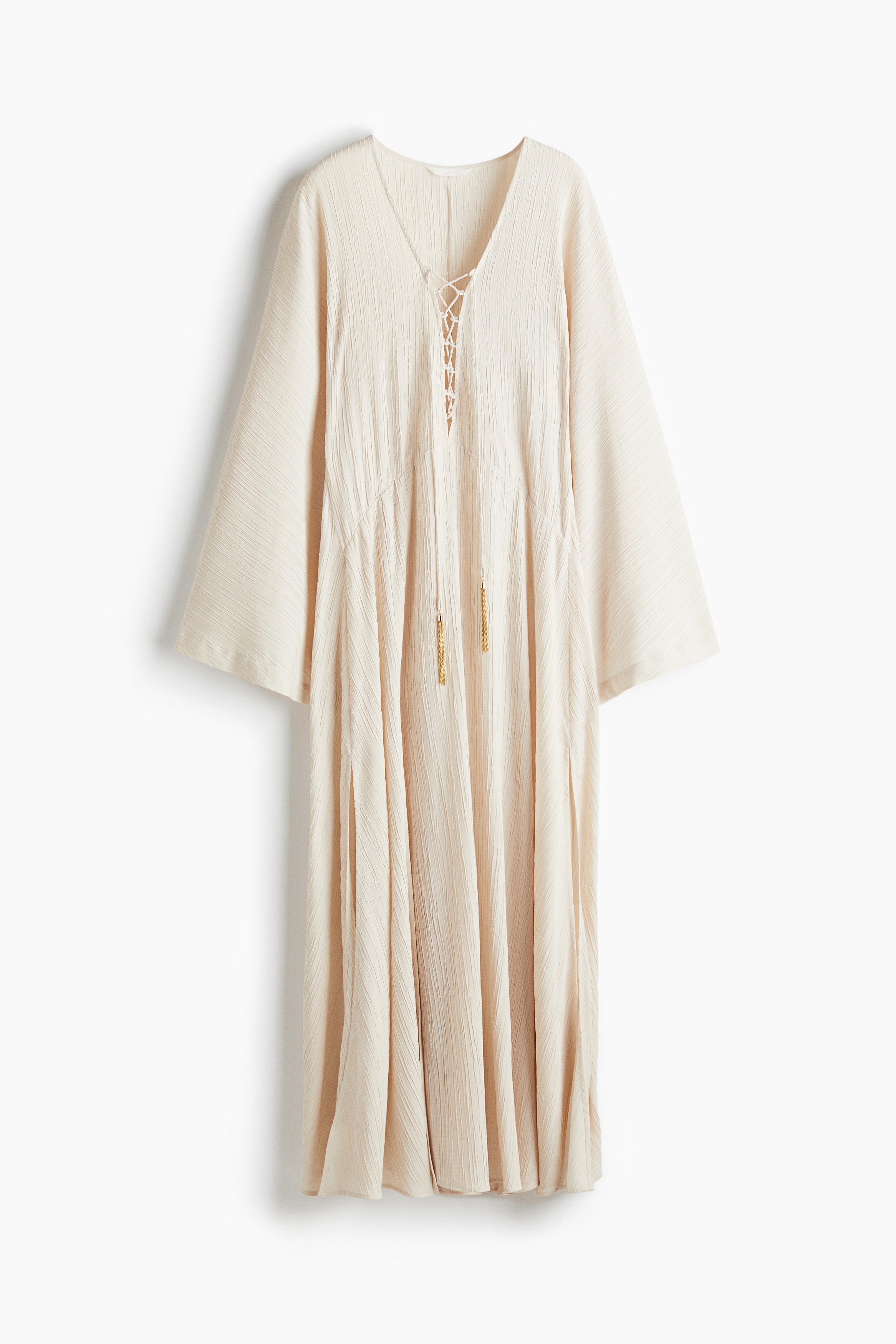 Lacing-detail dress - Açık bej