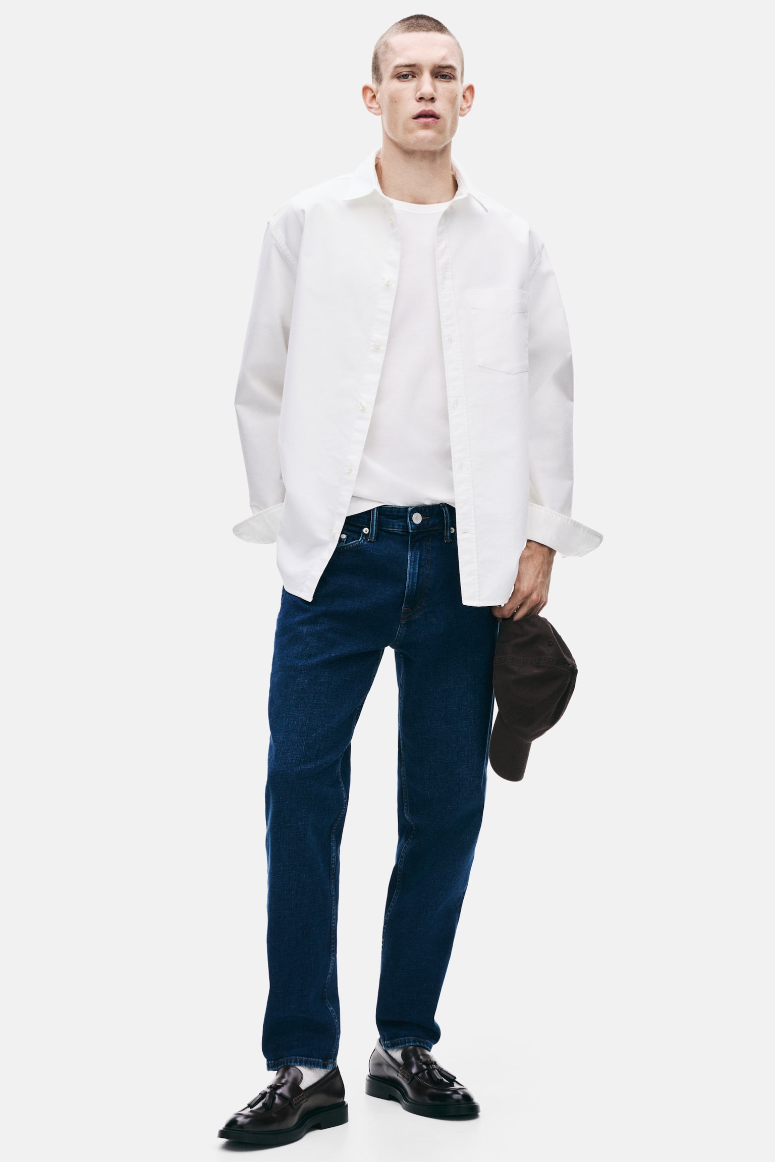 Tapered Regular Jeans - Dunkles Denimblau/Denimblau - 2