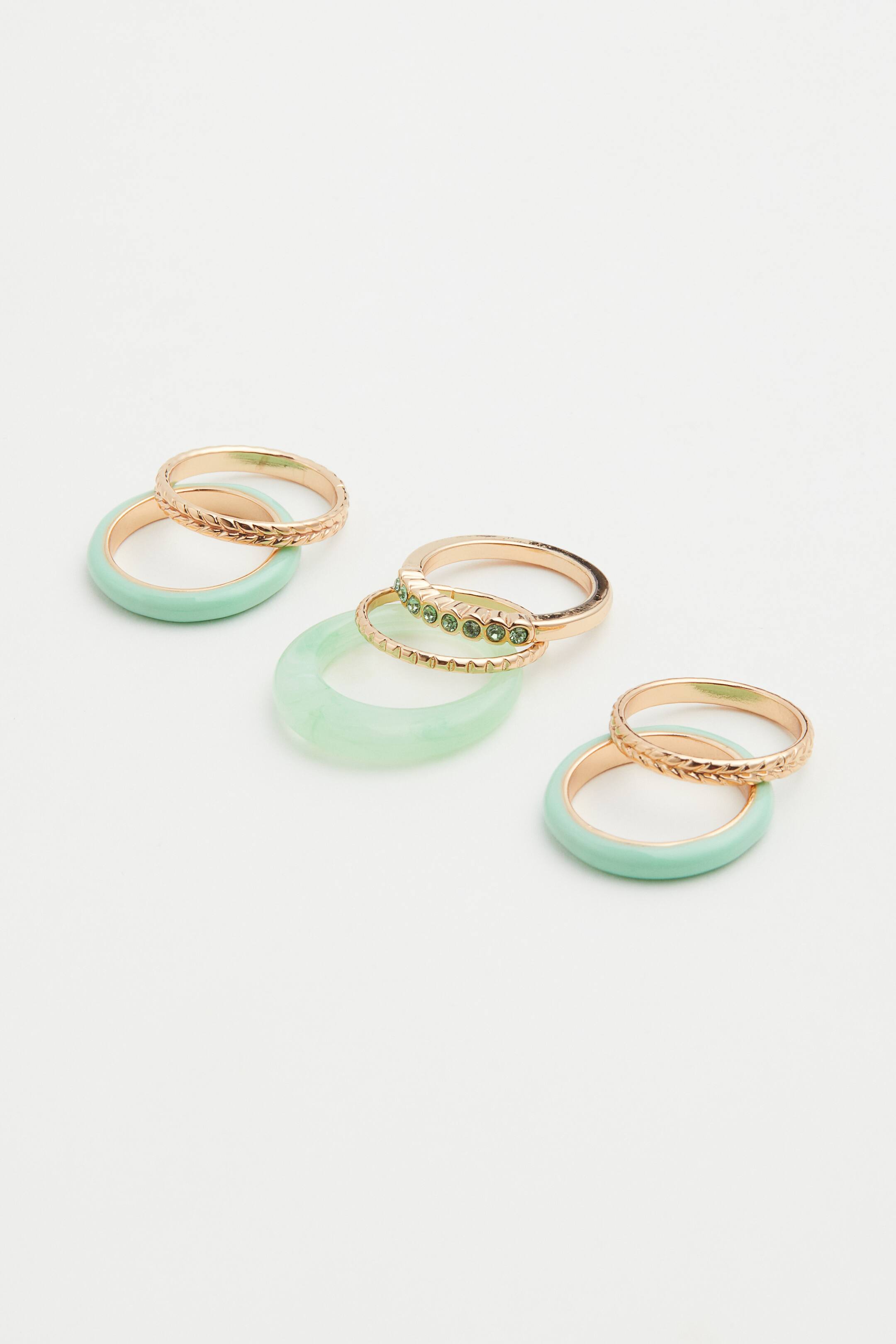 View larger image: 7-pack rings - Light turquoise - Ladies | H&M 1
