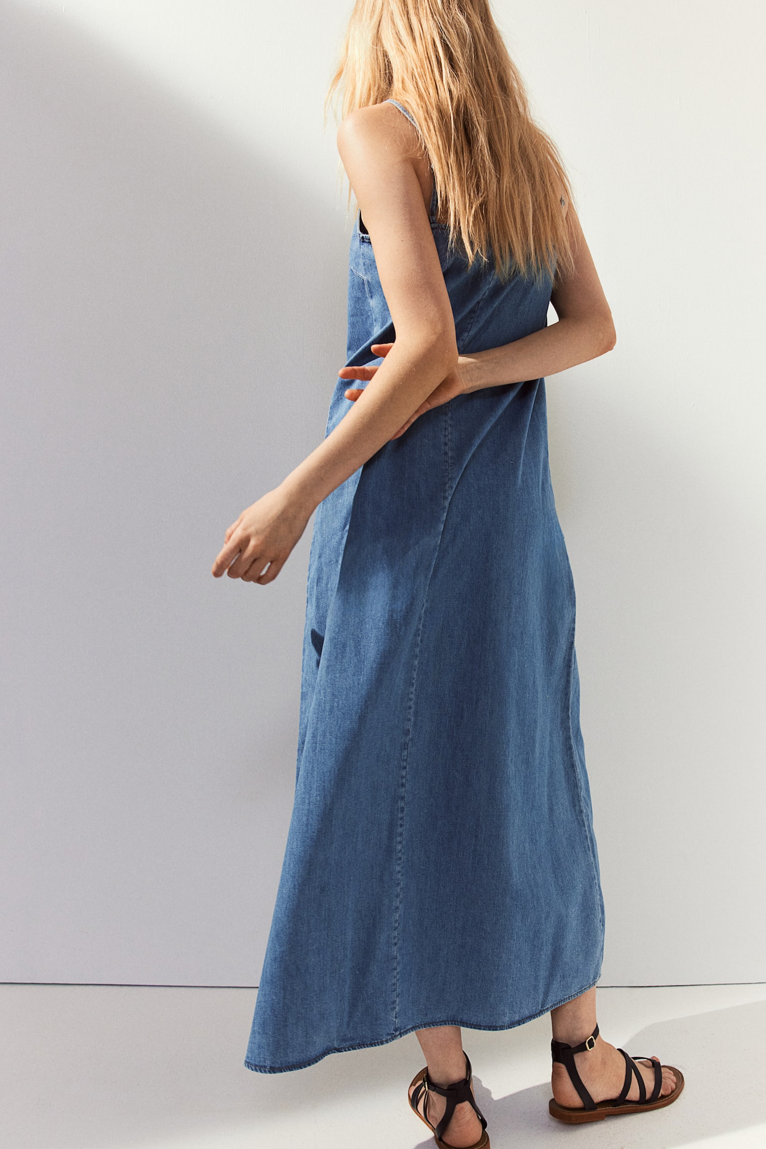 Denim Strappy Dress - Denim blue - 7