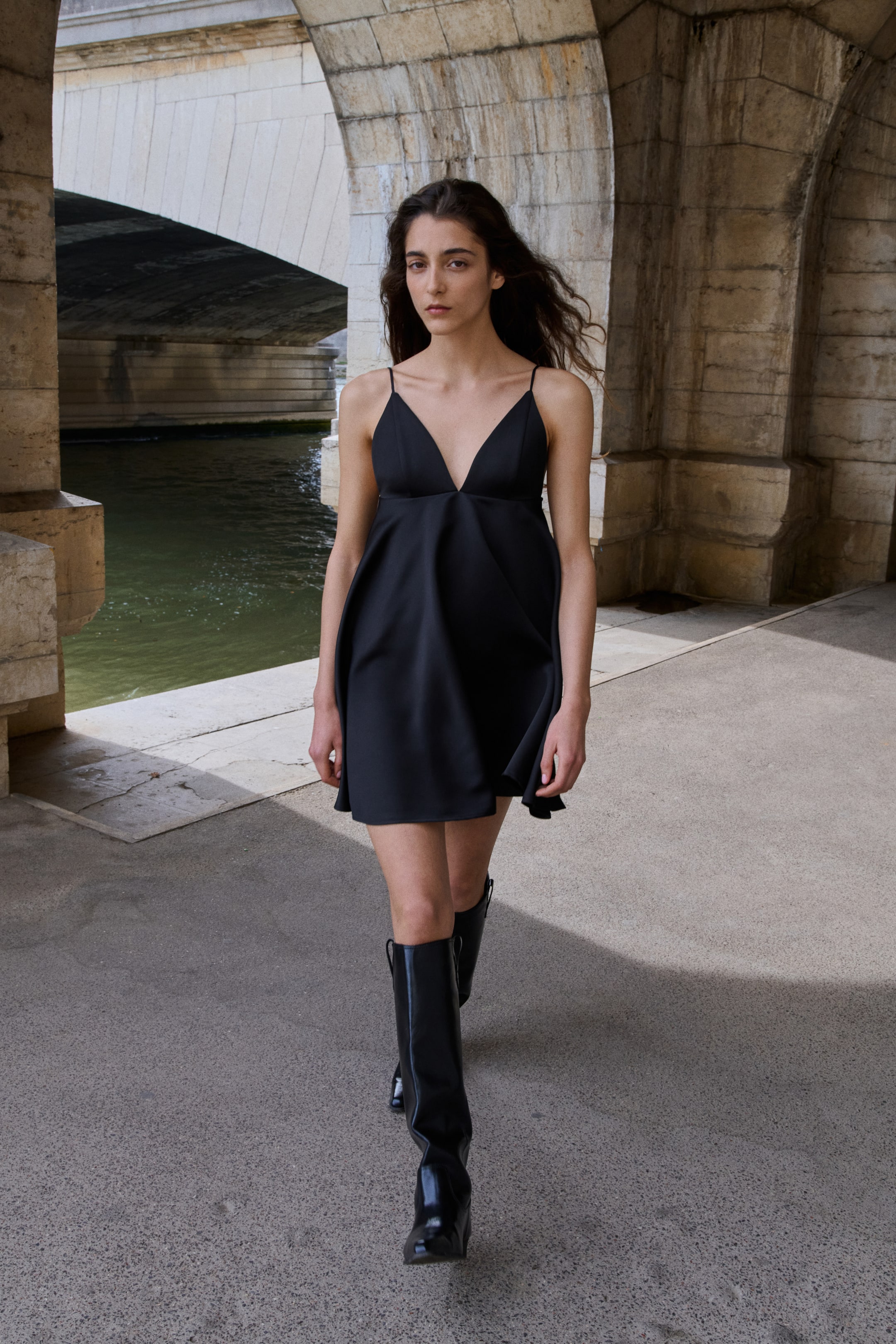 View larger image: Flared strappy dress - Black - Ladies | H&M GB 1