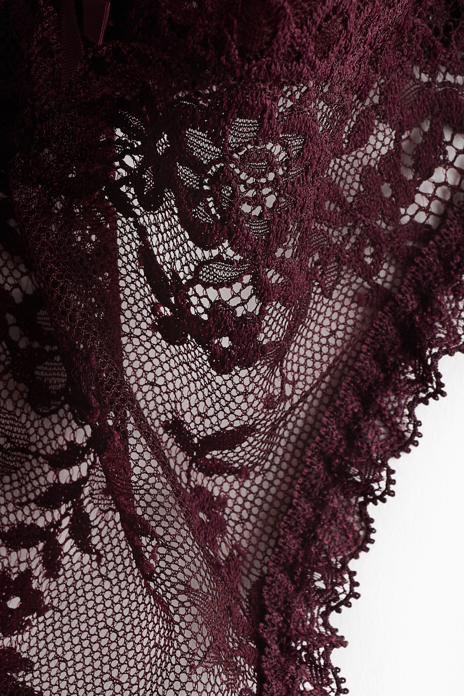 2 perechi de chiloți tanga din dantelă - Roșu-burgund - 5