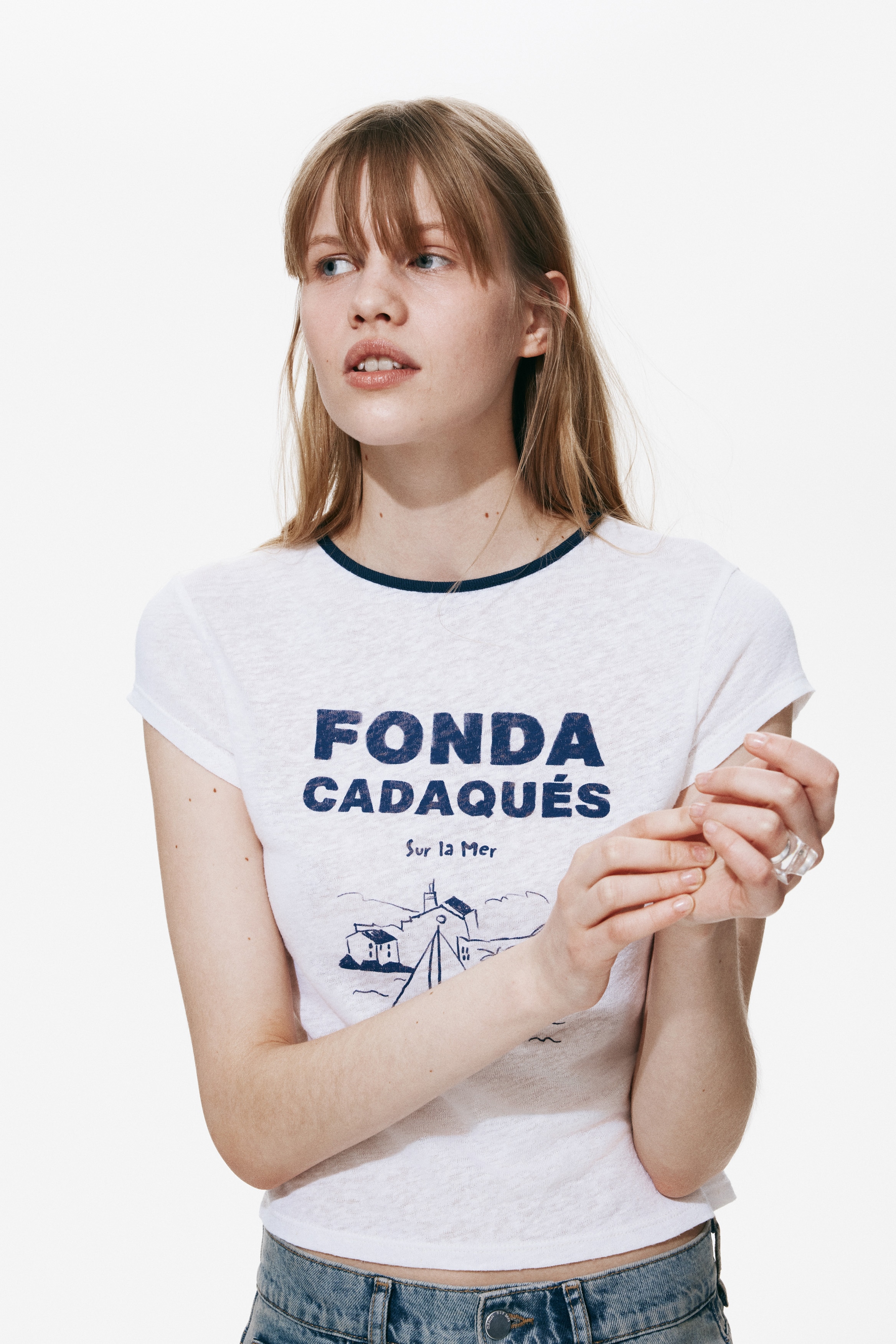 Linen-Blend Print-Motif T-Shirt from H&M - $19.99