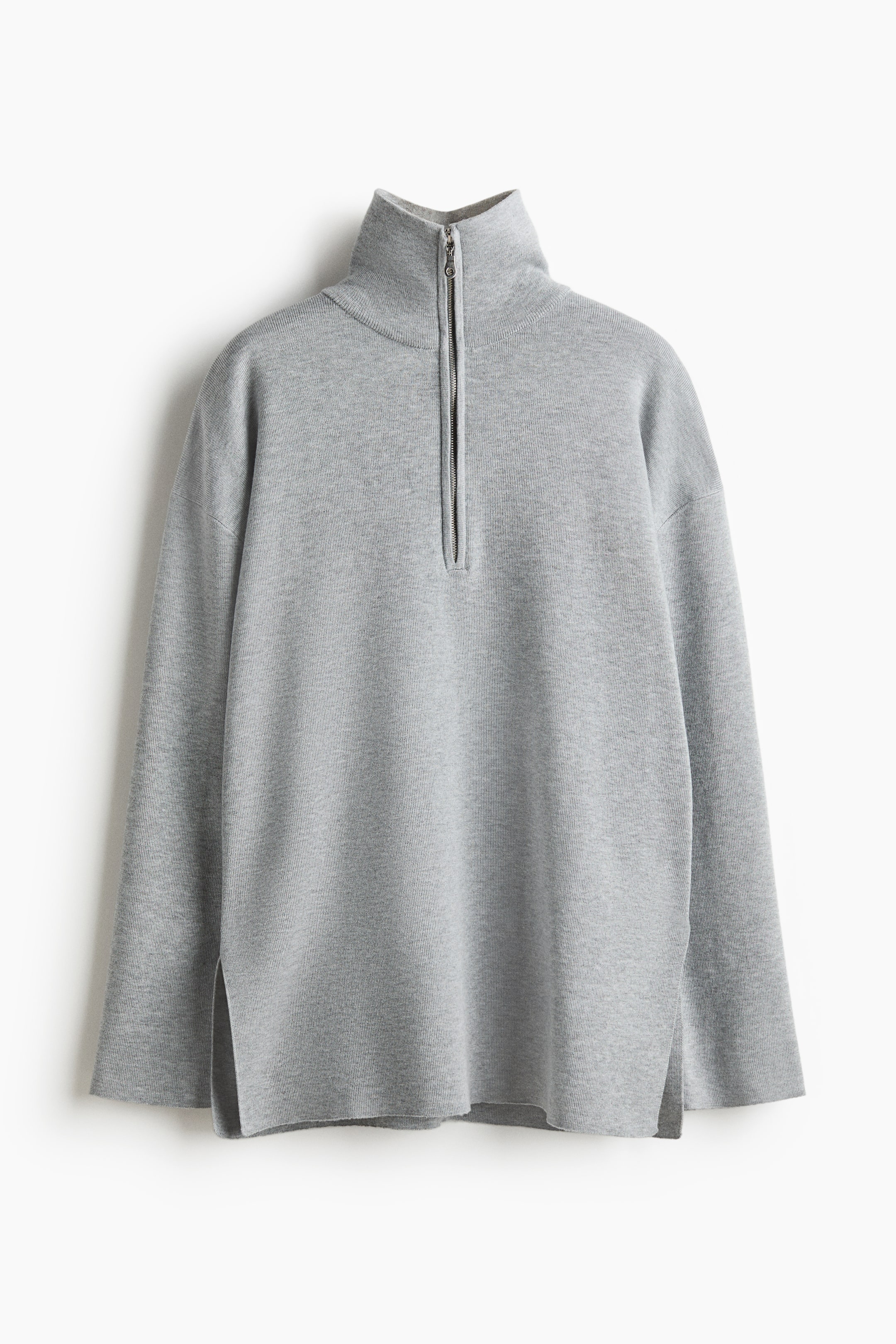 Vezi imaginea mai mare: Pulover supradimensionat cu fermoar scurt - Gri-melanj - FEMEI | H&M RO 6