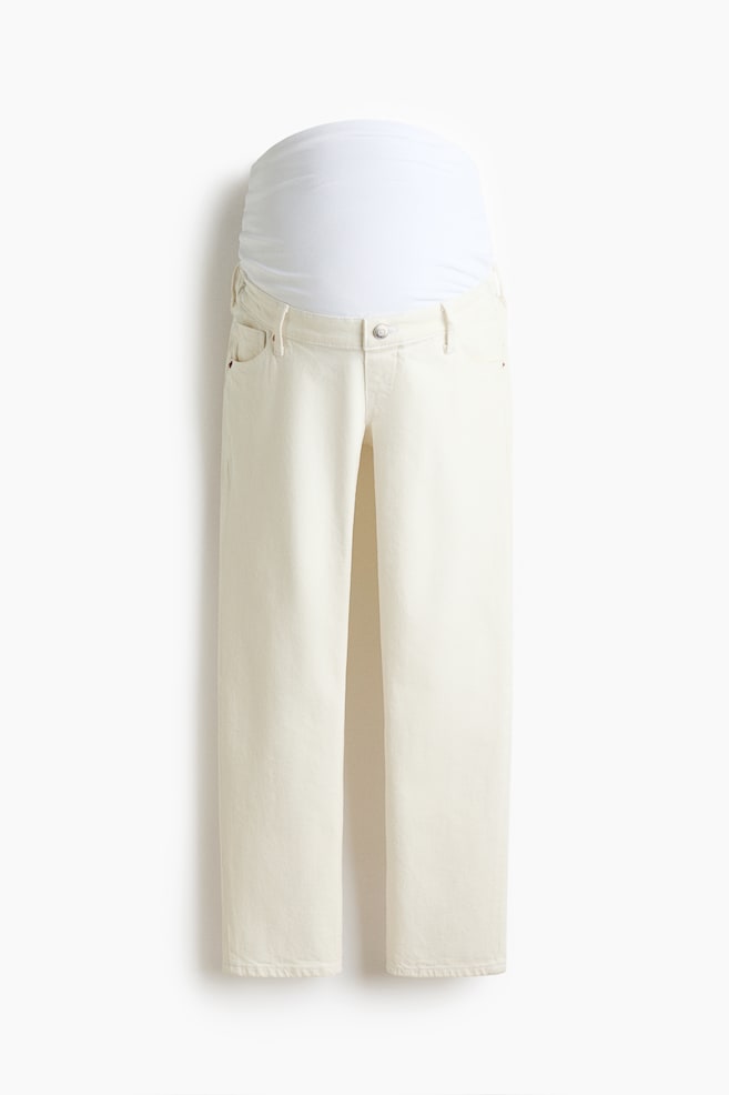 MAMA Slim Mom Ankle Jeans - White/Denim blue - 1