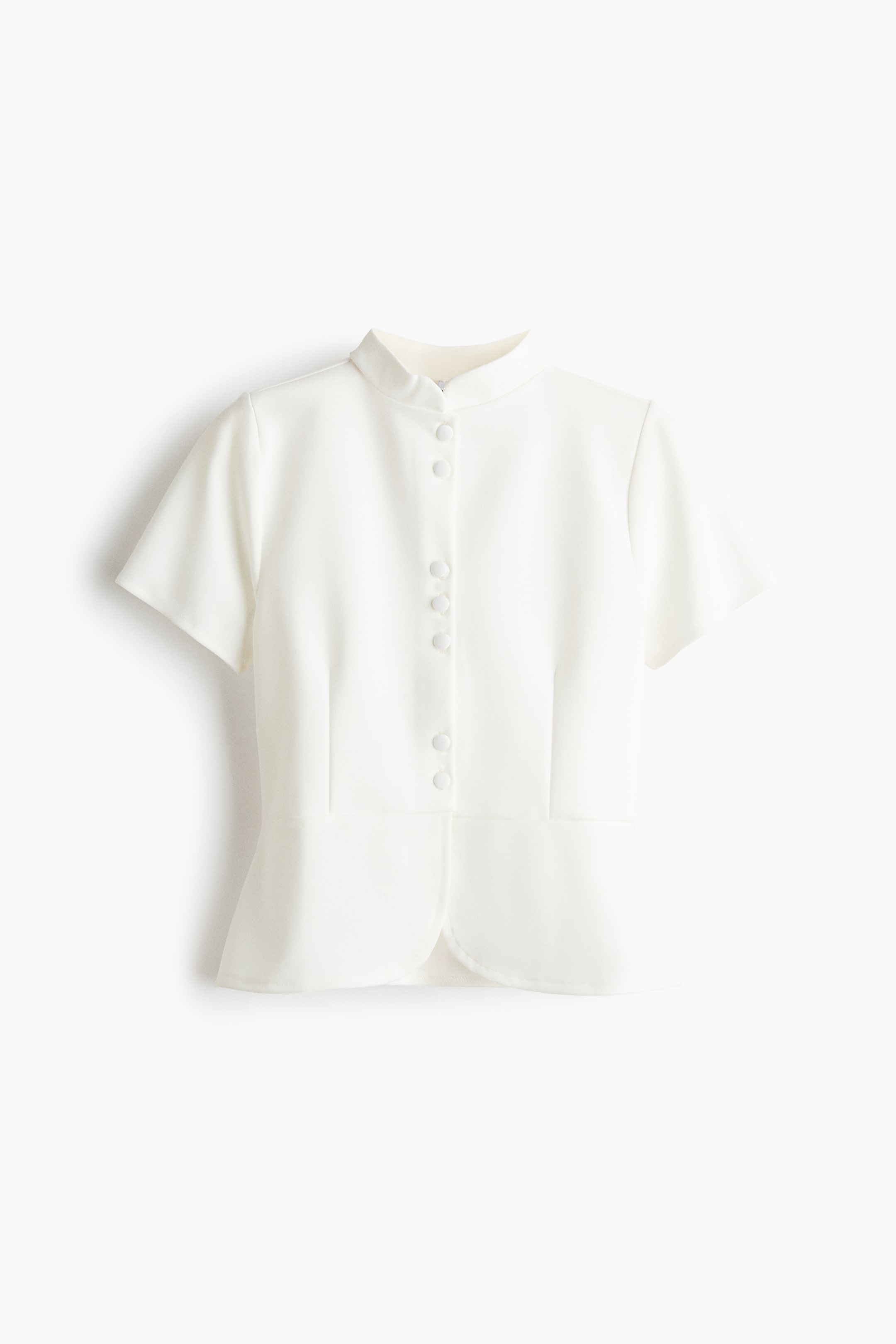 View larger image: Button-front peplum top - Ivory - Ladies | H&M 1