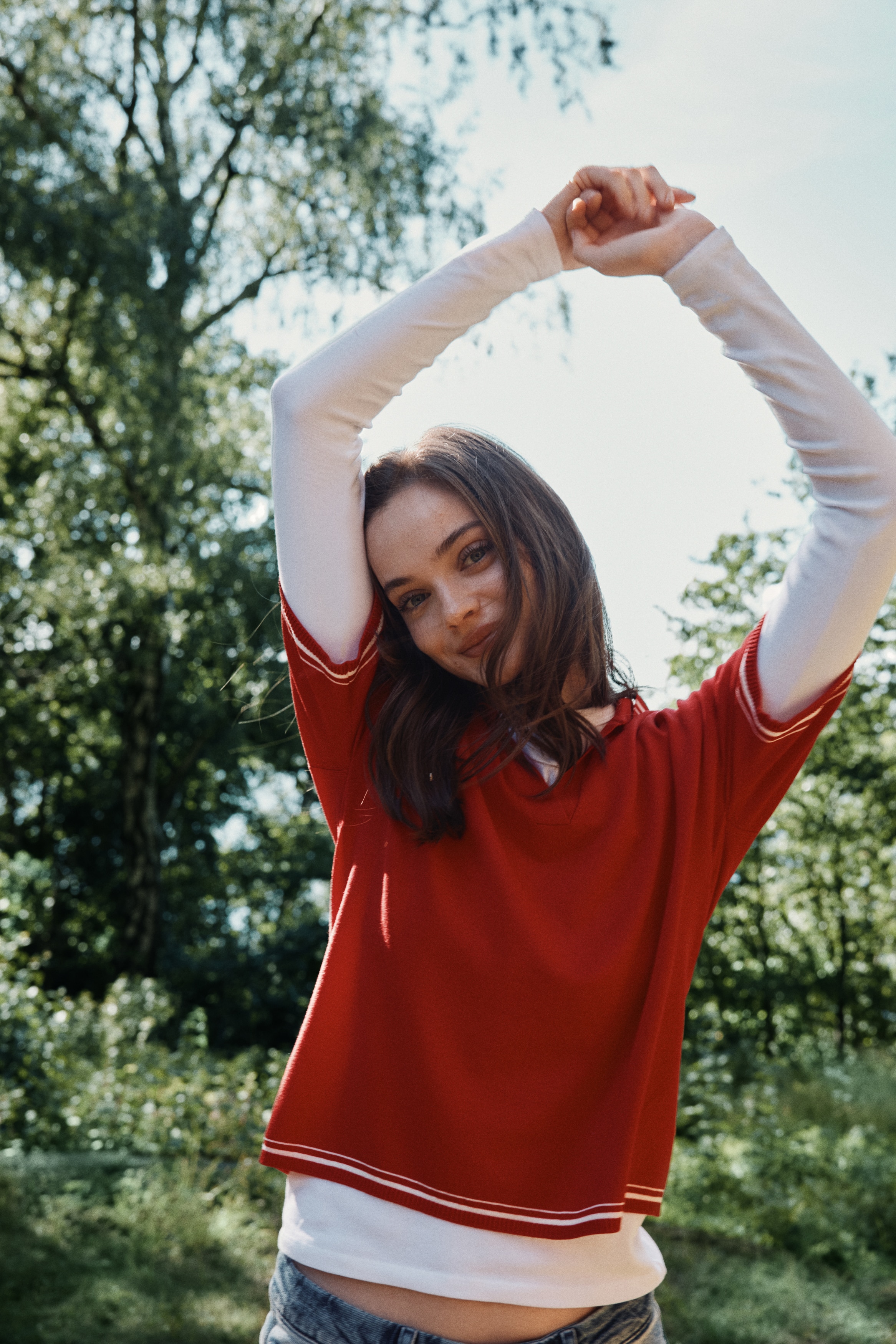 Oversized fine-knit polo shirt