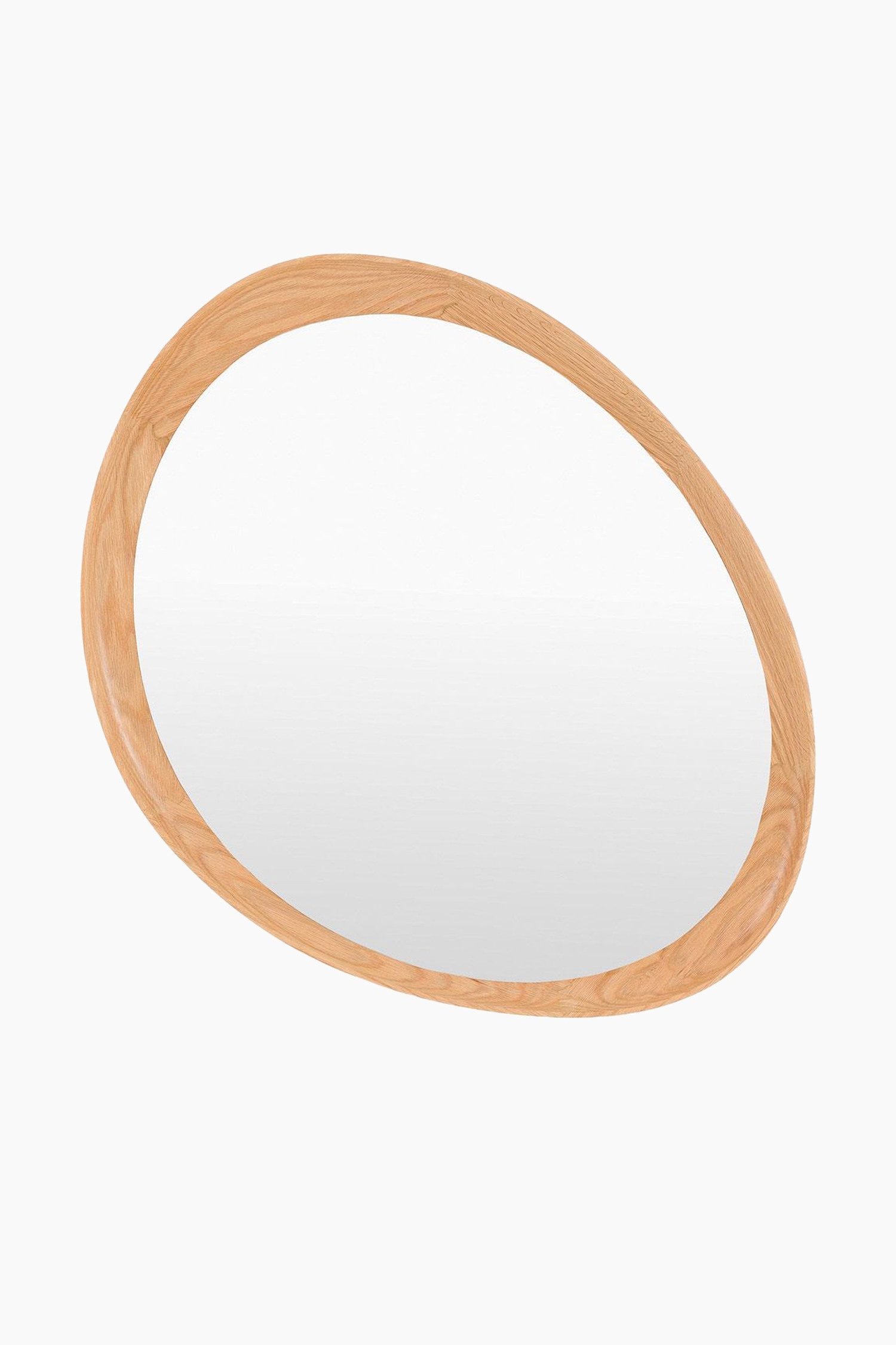 Wooden Asymmetric Mirror - Natural/Dark Wood