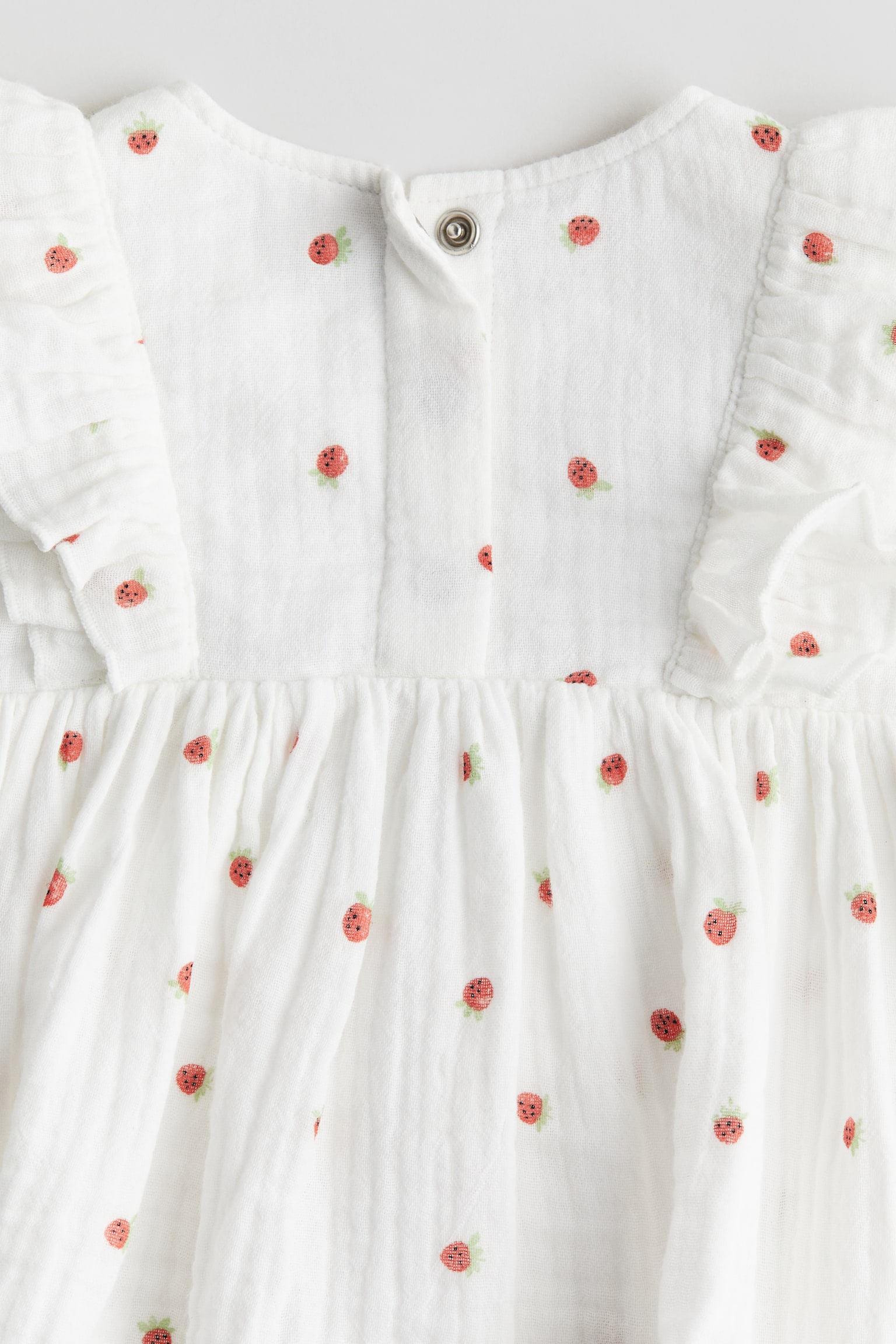 2-piece Pattern Muslin Set - White/Strawberries - 3