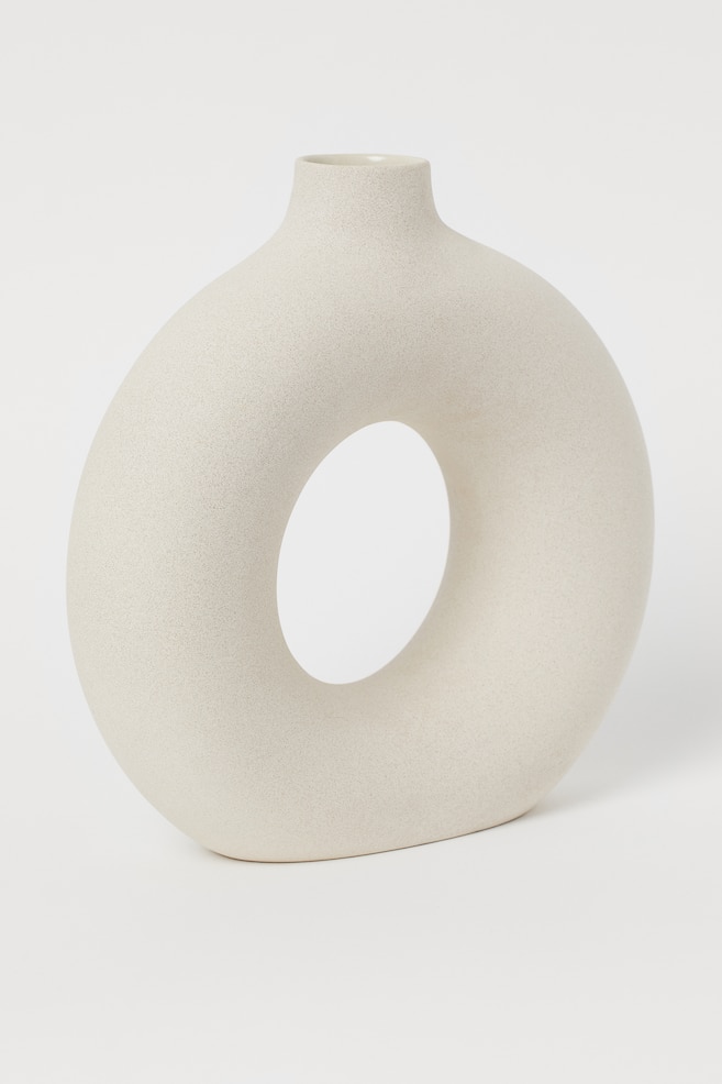 Stor vase i keramik - Lys beige - 6