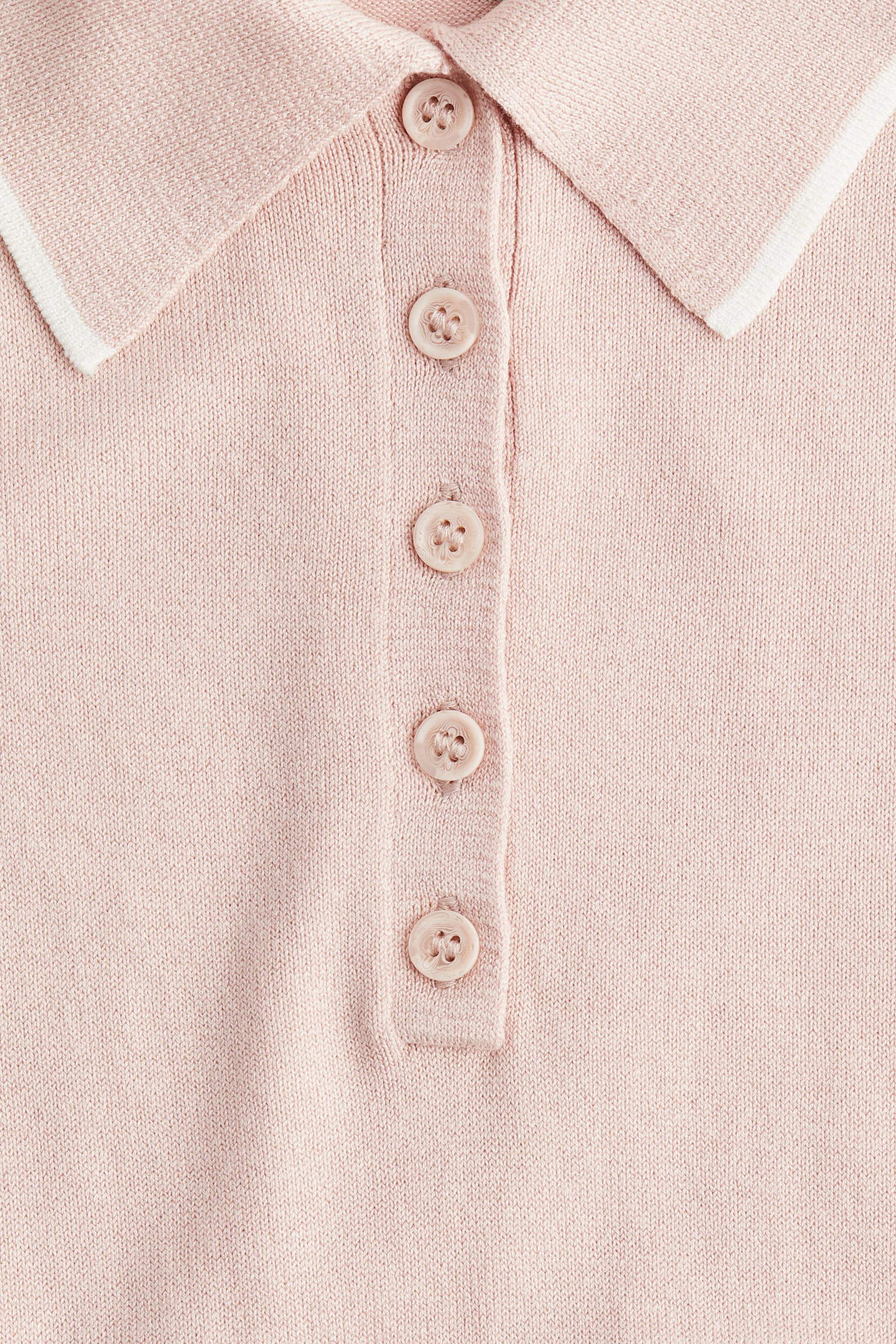 Fine-knit polo shirt - Light pink/Cream/Grey marl/Navy blue/Light blue/Striped/Light blue/Light purple/Striped - 4