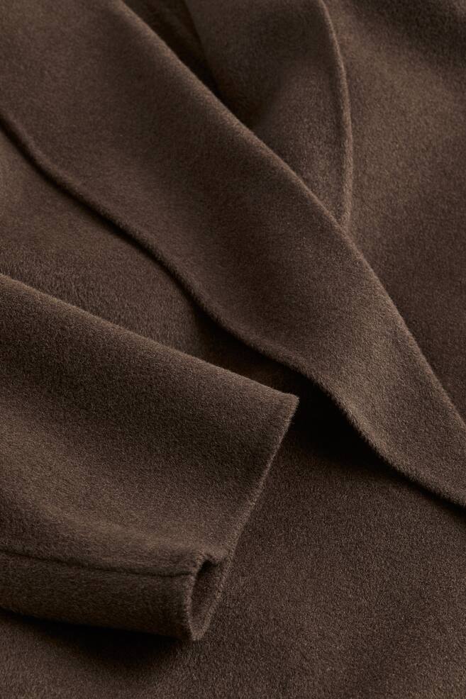 Felted wool coat - Dark brown - 4