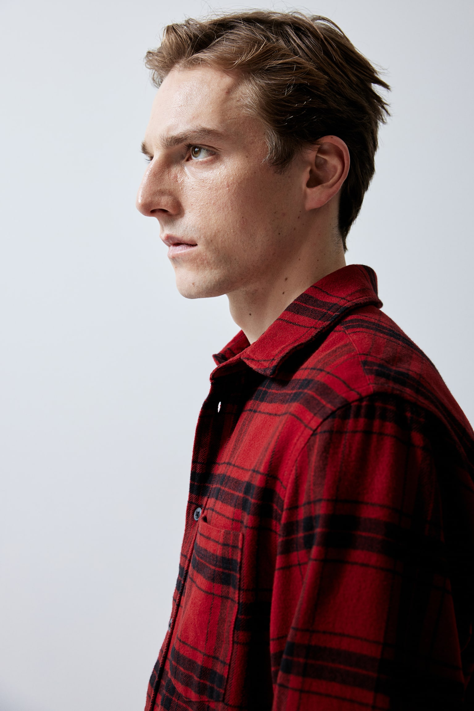 Regular Fit Flannel shirt - Red/Black checked/Beige/Checked/Dark blue/Checked - 3