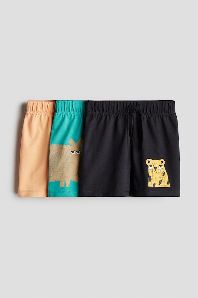 3-pack pull-on shorts - Turquoise/Animals - 1