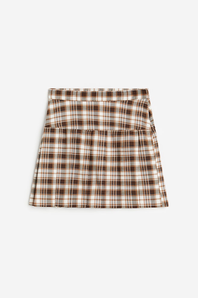 Pleated skirt - Dark beige/Checked/Black/Dogtooth-patterned/Green/Checked/Black - 1