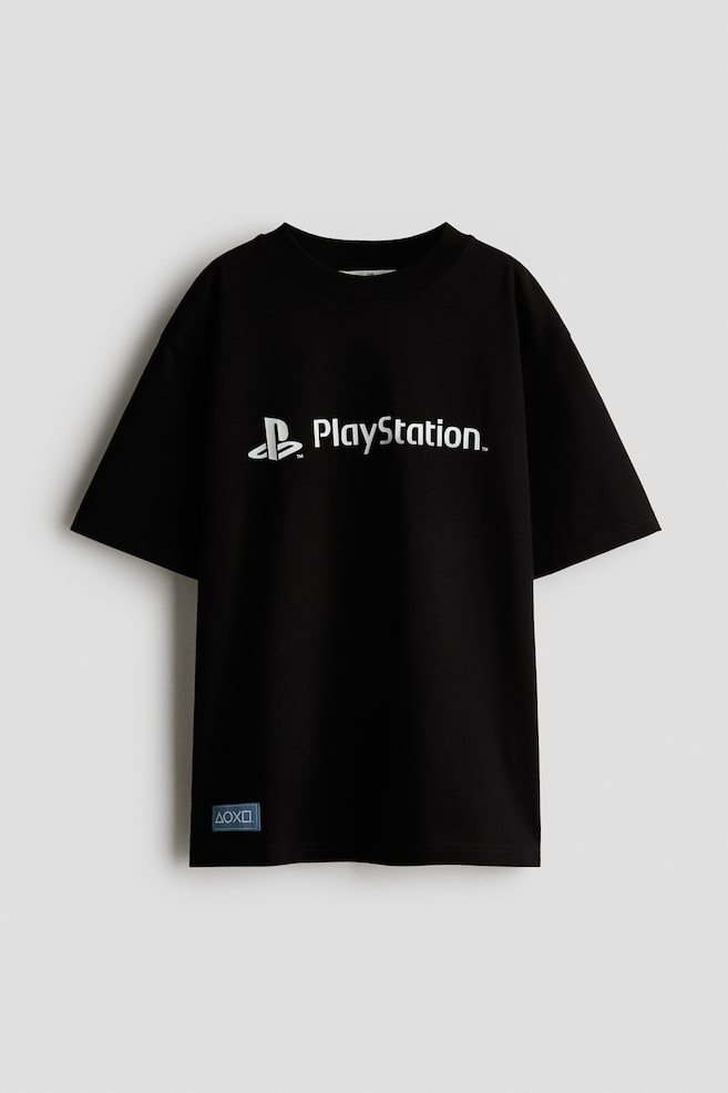 Printed T-Shirt - Black/PlayStation/Gray melange/Fortnite/White/SpongeBob SquarePants/Light gray/Snoopy/White/SmileyWorld®/Gray/Fortnite/Light gray/Brawl Stars/Gray/SpongeBob SquarePants/White/Spider-Man/White/The Simpsons/Beige/Garfield - 1