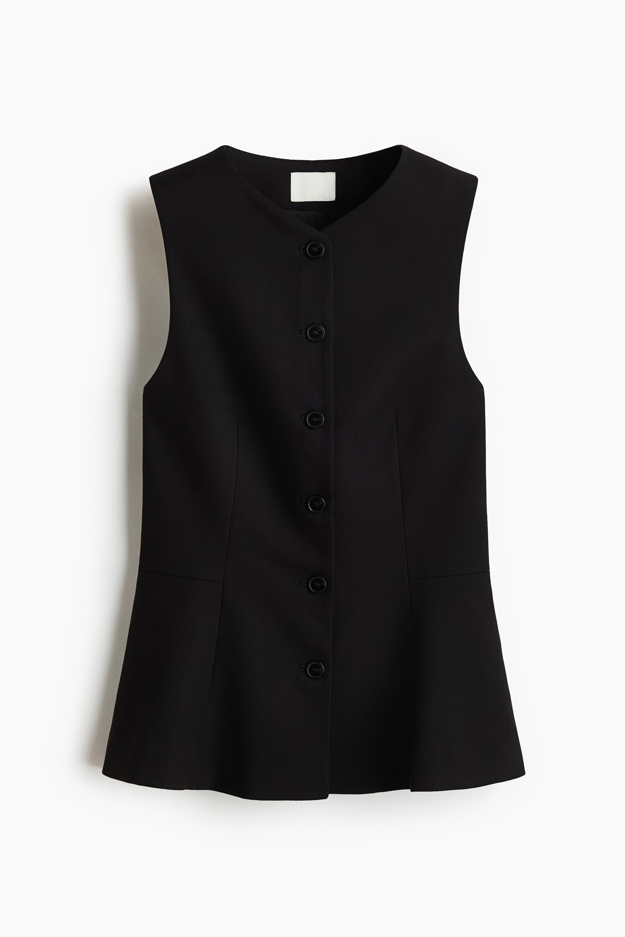 Agrandir l'image: Gilet sans manches avec basque - Noir - FEMME | H&M FR 1