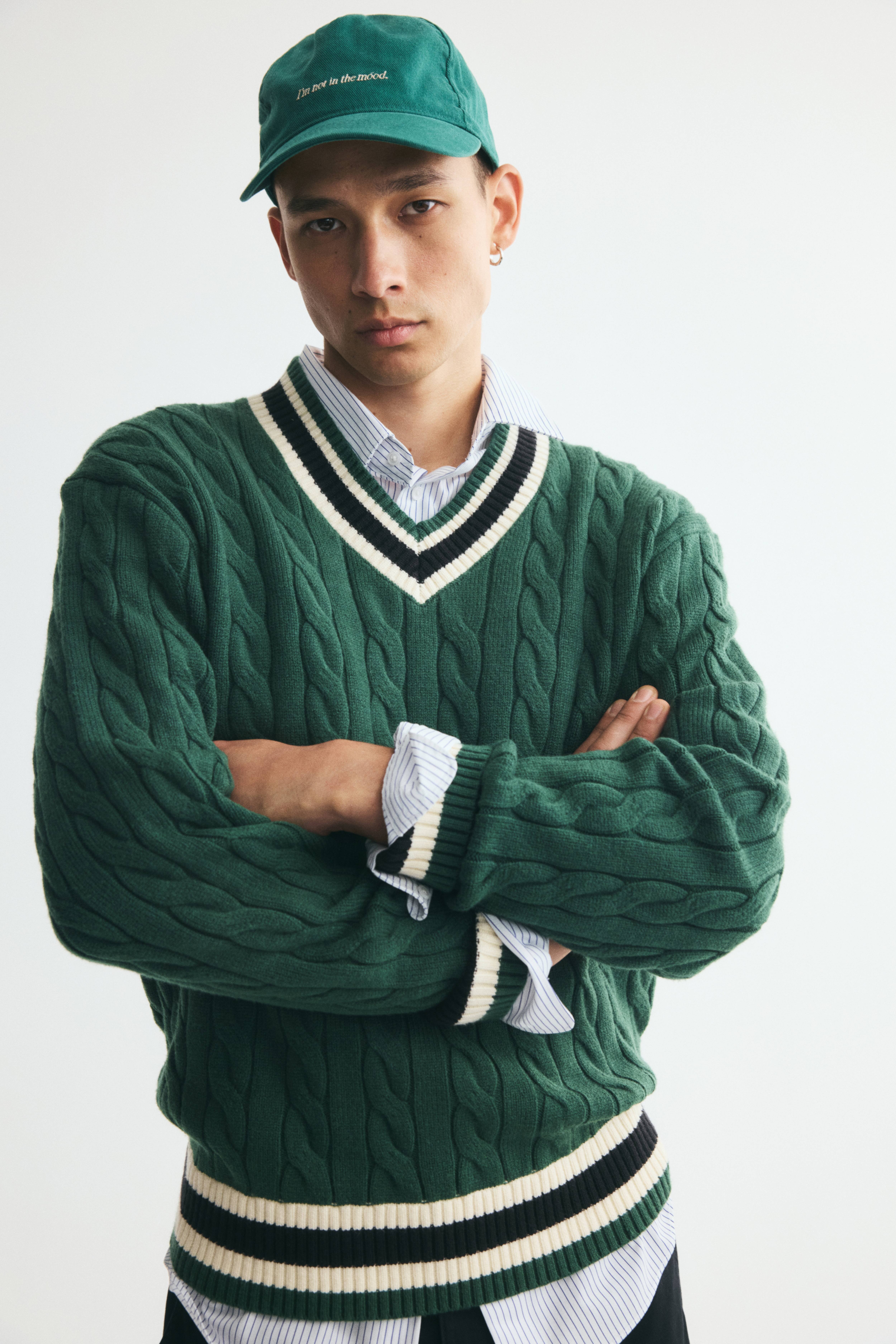 Relaxed-Fit Cable-Knit Sweater