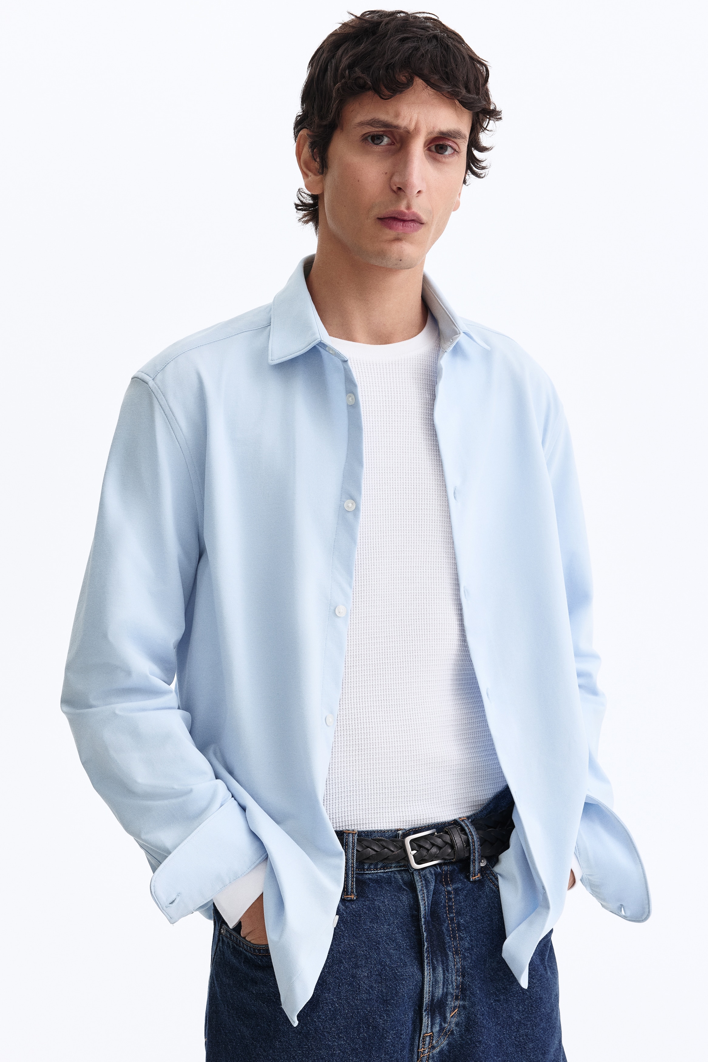 Four-Way Stretch Slim Fit シャツ - ライトブルー - Men | H&M JP