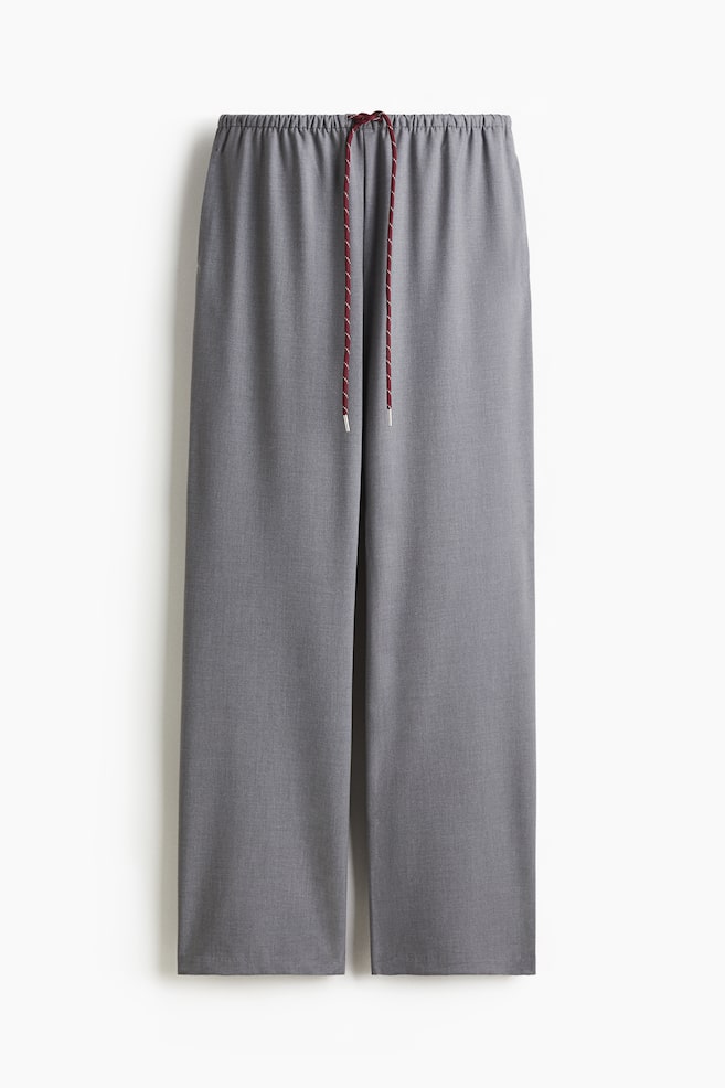 Pants with Drawstring - Gray/Dark red - 1