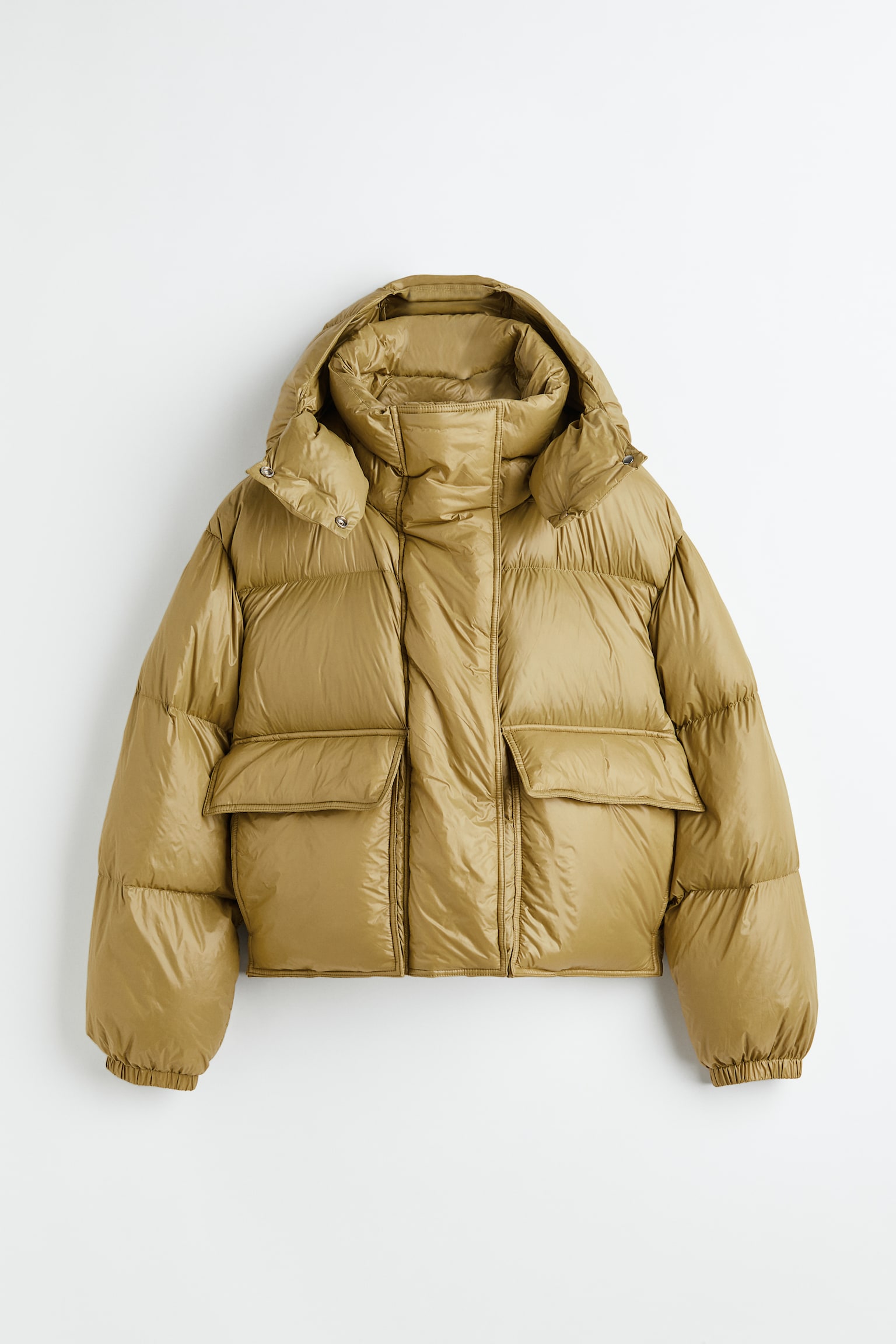 Hooded down jacket - Yellow-beige/Cream - 1