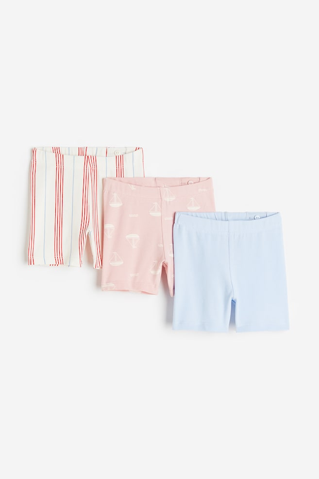3-pack cotton cycling shorts - Light pink/Sailboats - 1