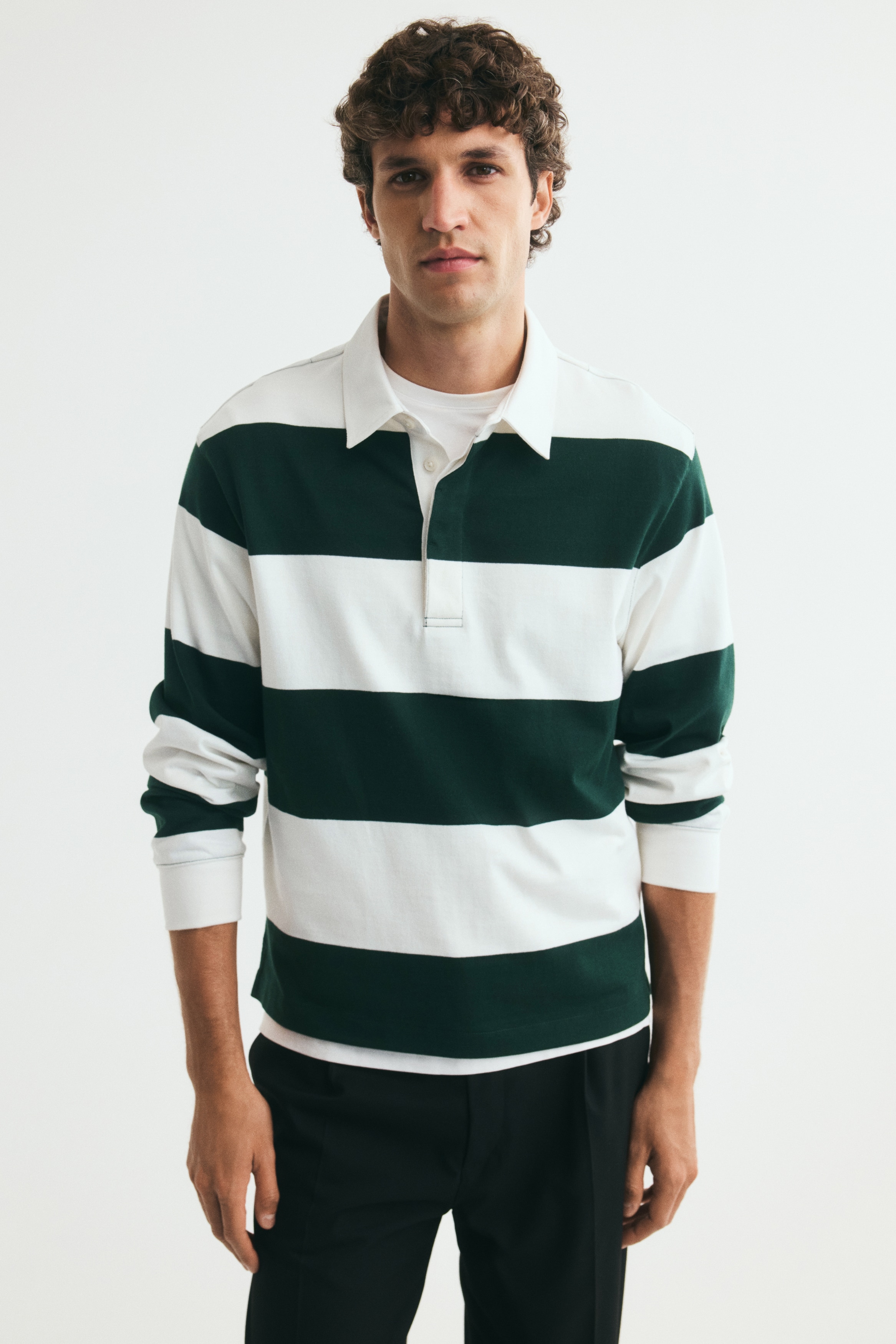 Polo de rugby en algodón Regular FitAuxiliar