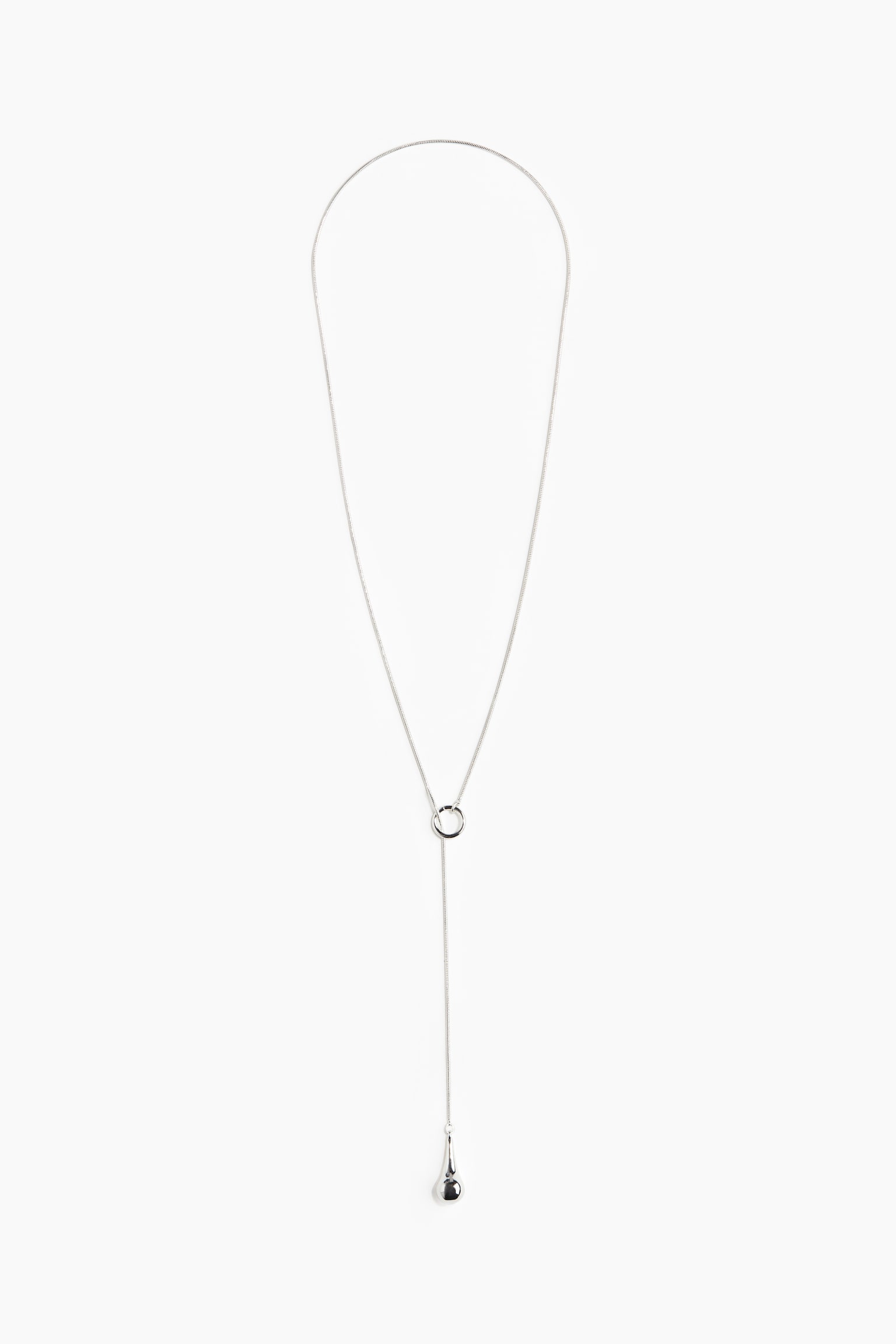 Lariat Necklace - Silver colour/Gold colour/White - 1