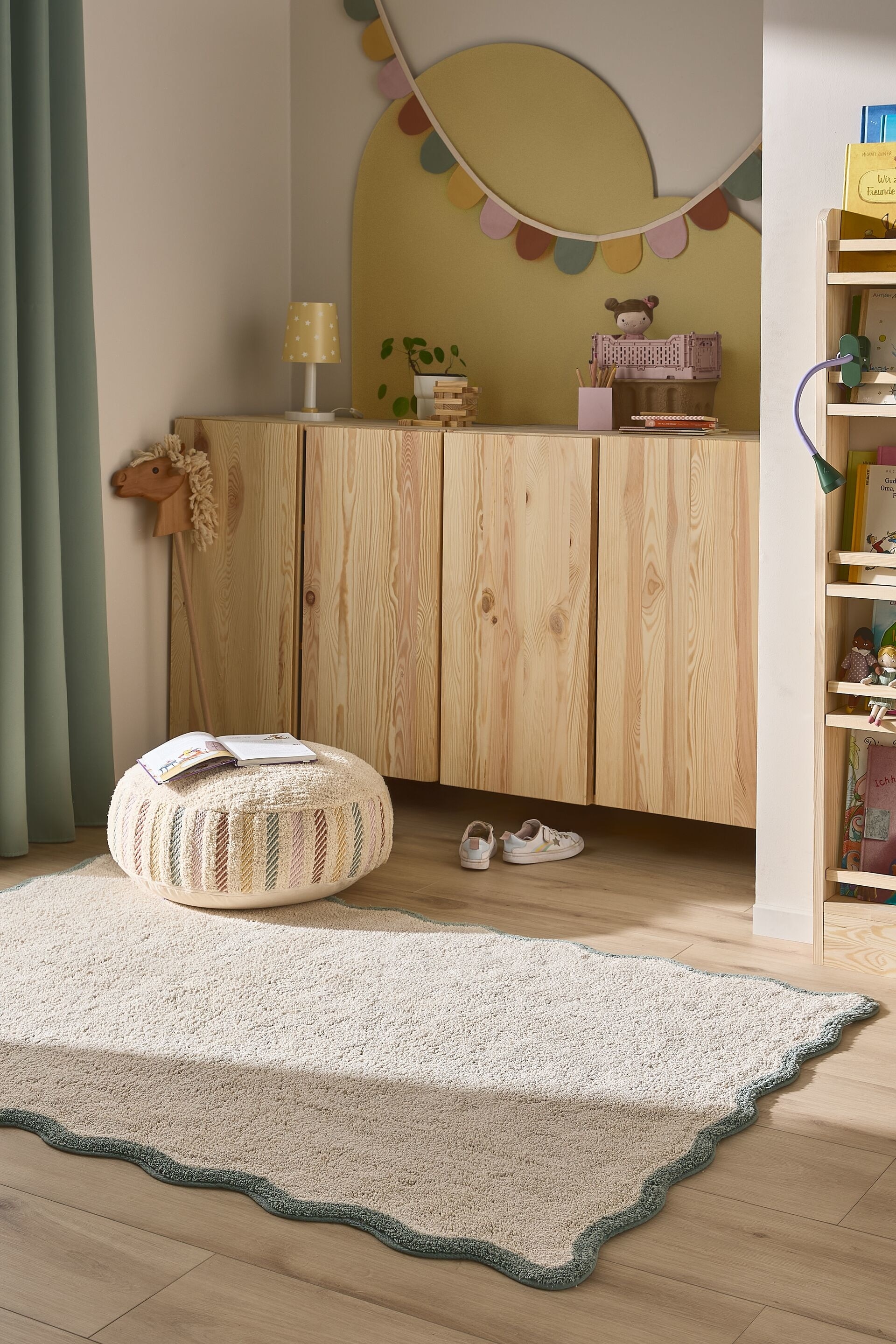 Tapis Lavables Pour Enfants Emilia - Vert/Rose/Jaune