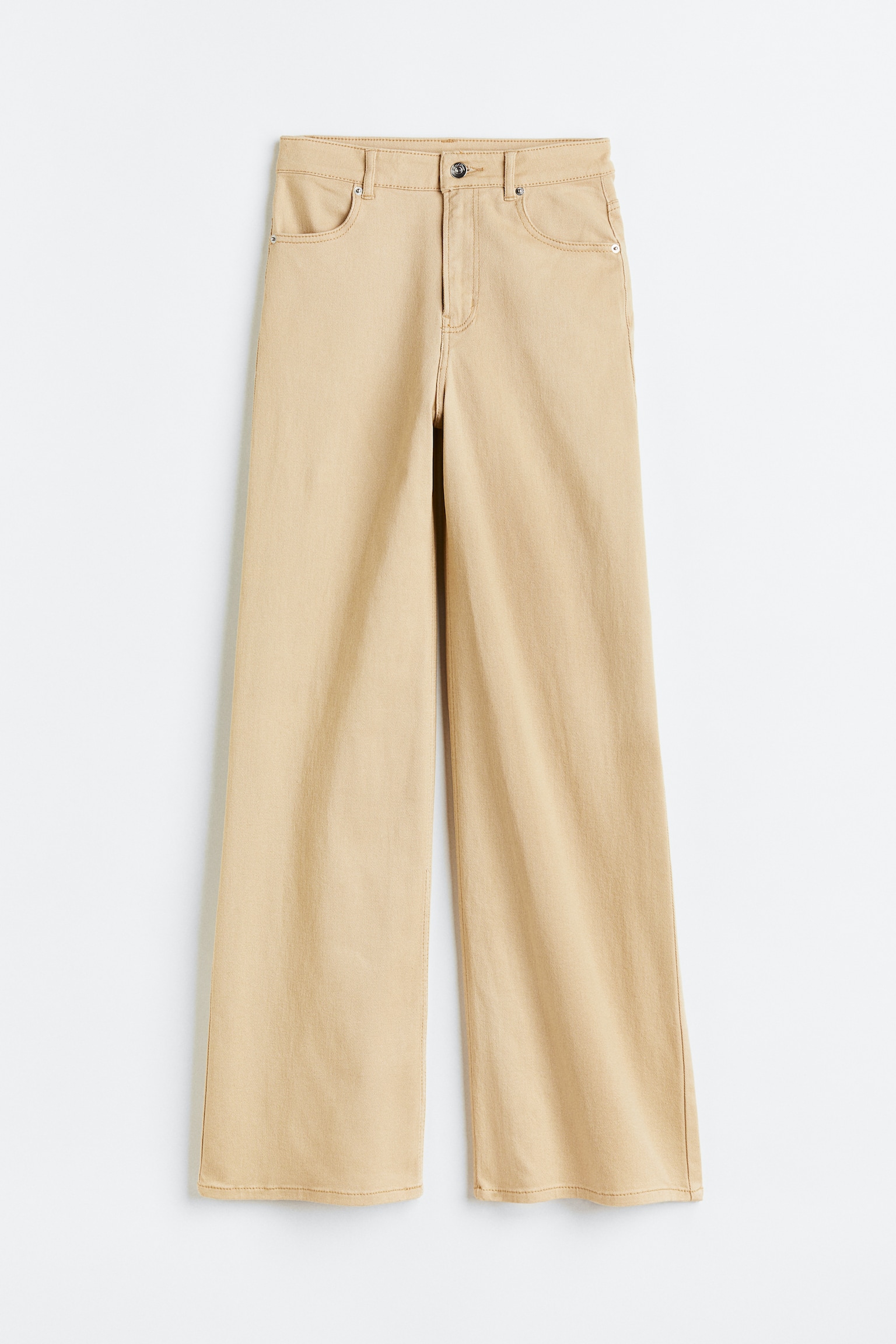 Wide twill trousers - Beige/Black/Light beige/Light grey/Light grey/White/Grey/Light pink/Cream/Light beige - 1