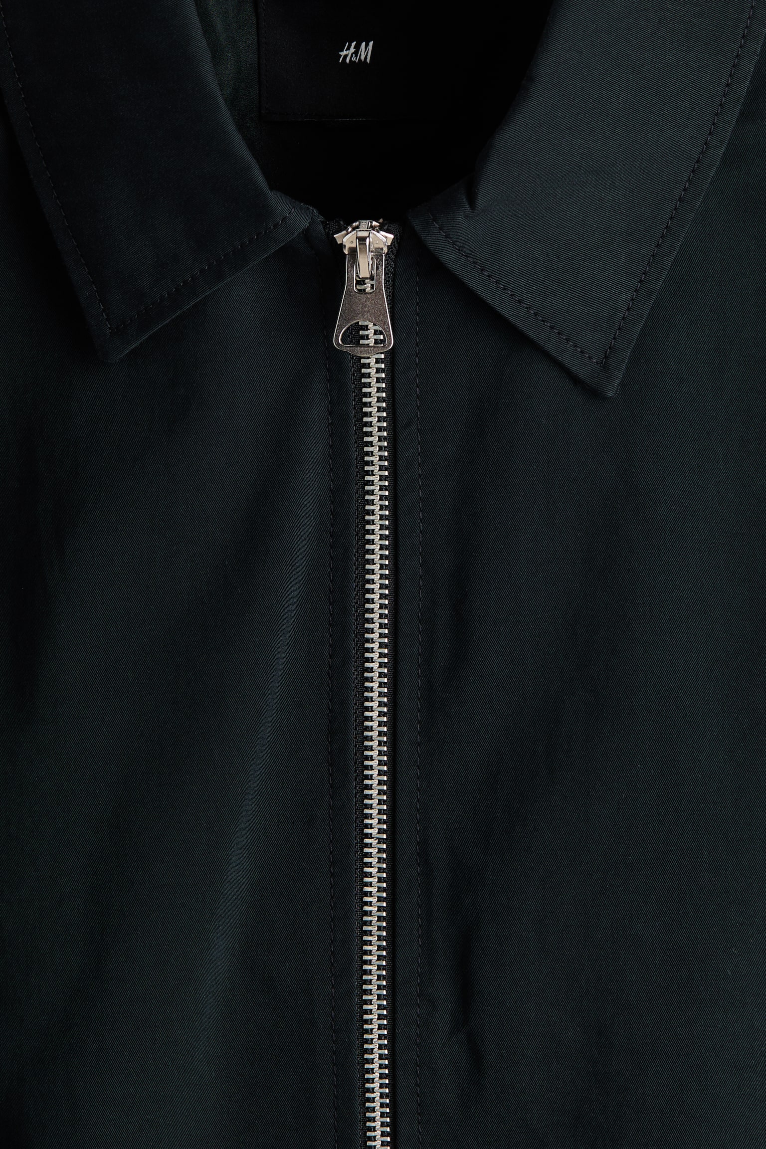 Collared cotton jacket - Black/Beige - 3