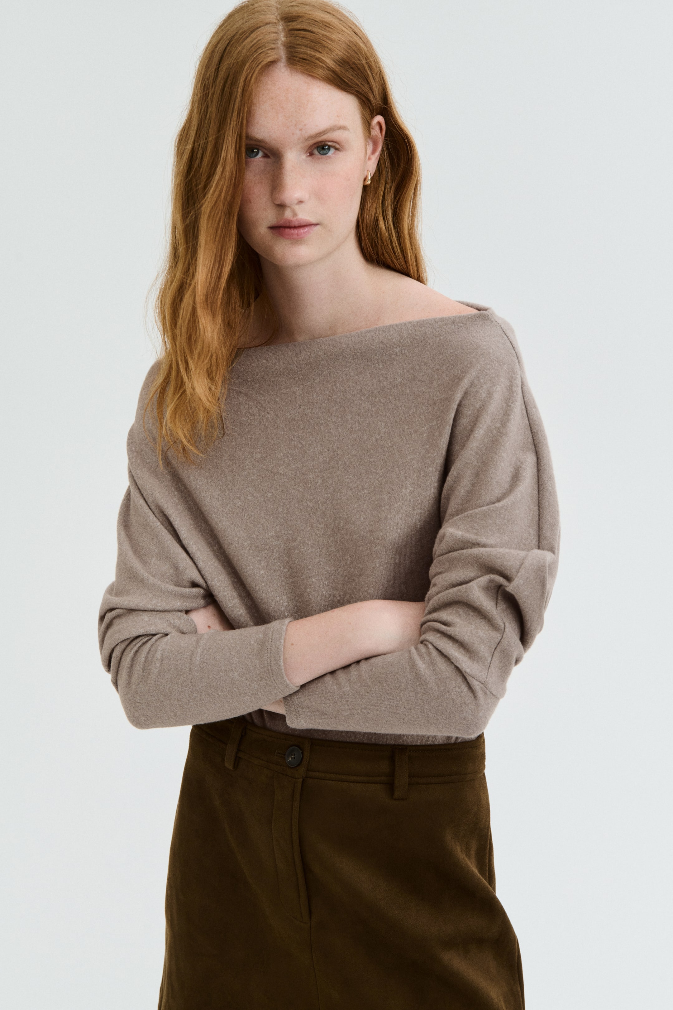 Agrandir l'image: Top à manches chauve-souris - Taupe - FEMME | H&M CH 2