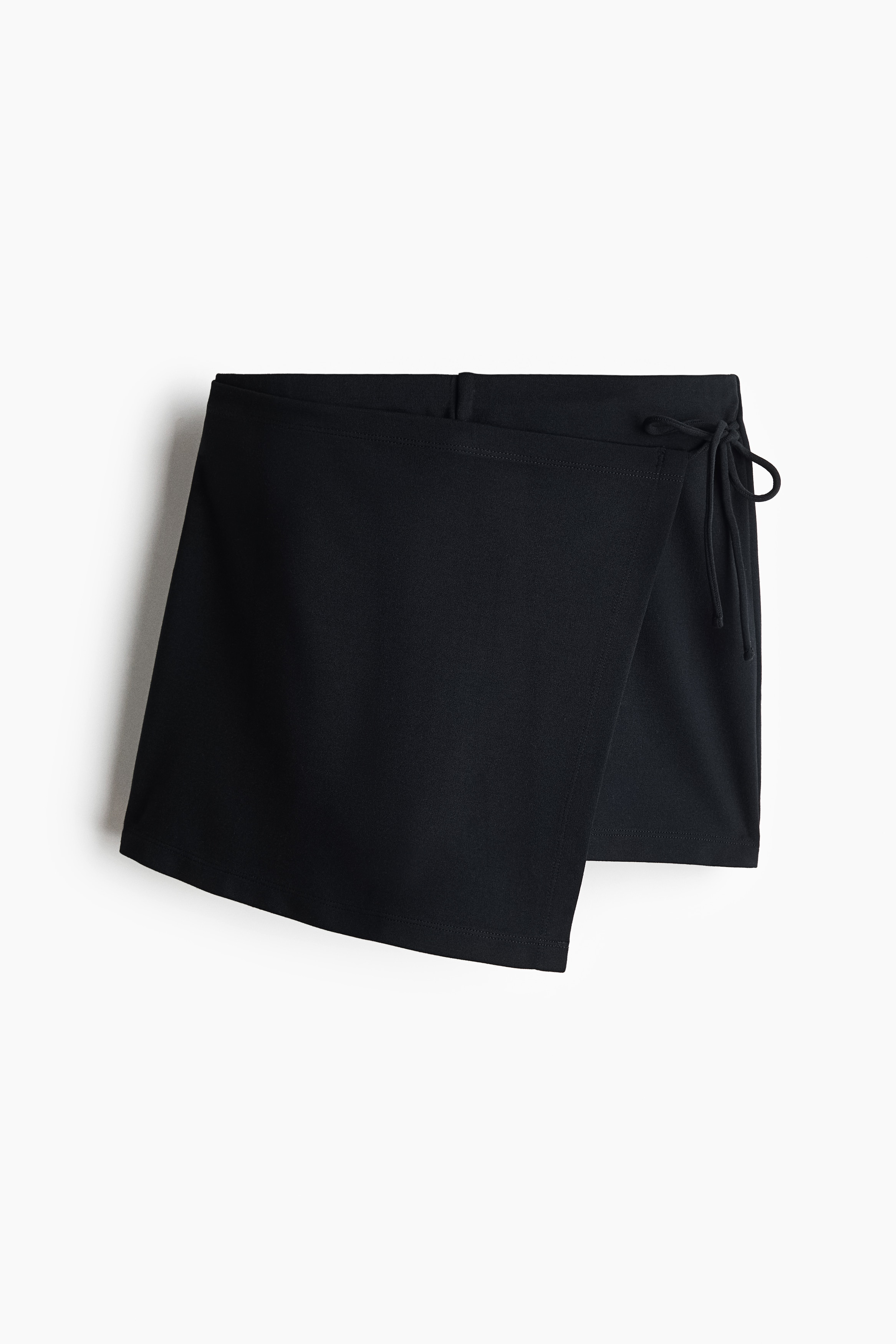 Wrap mini skort - Black/Light beige/Checked