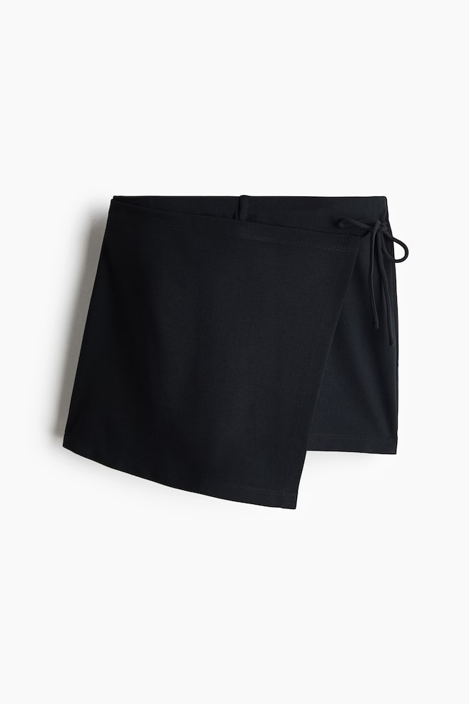Minifalda short cruzada - Negro/Beige claro/Cuadros - 1
