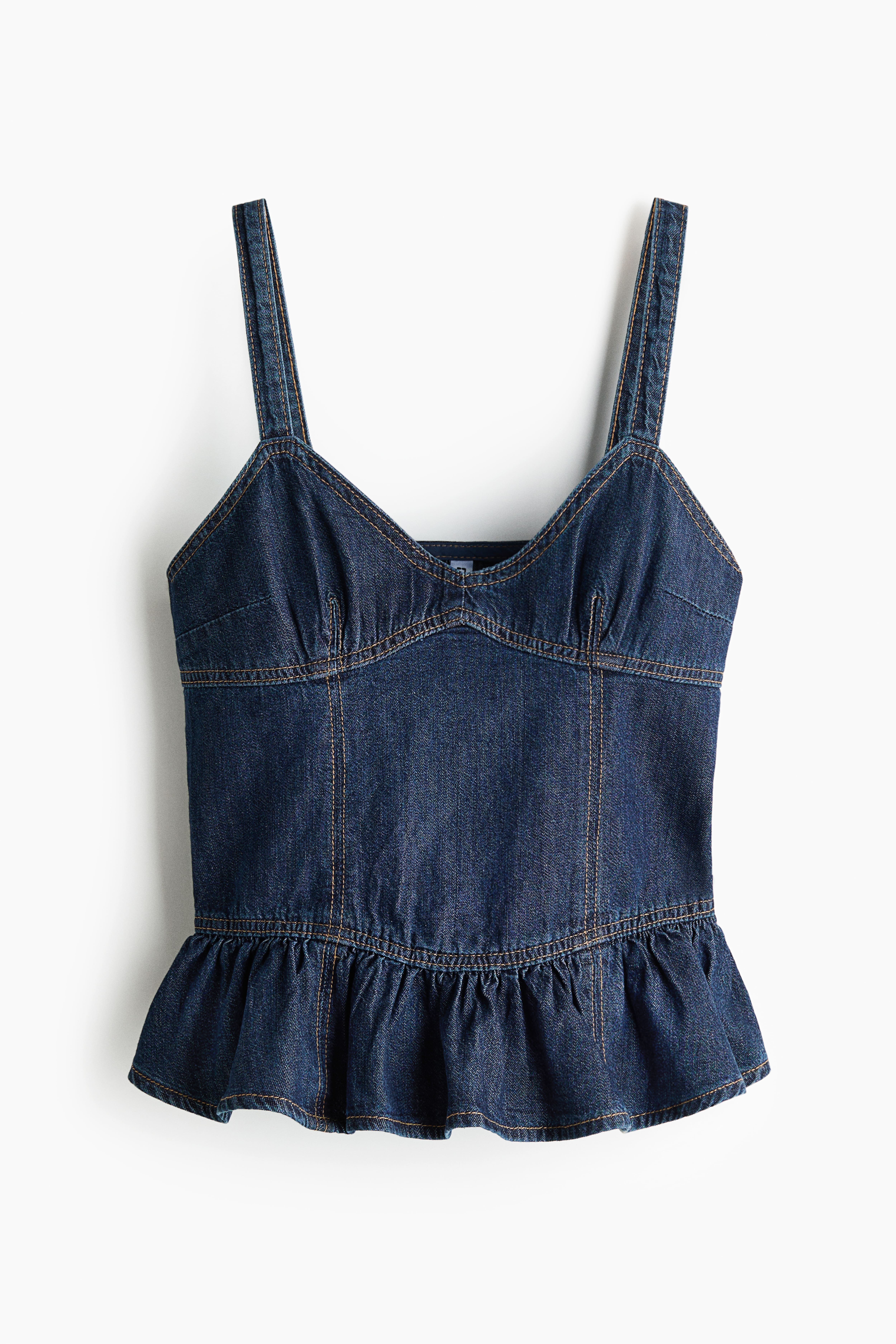 Denim Peplum Top