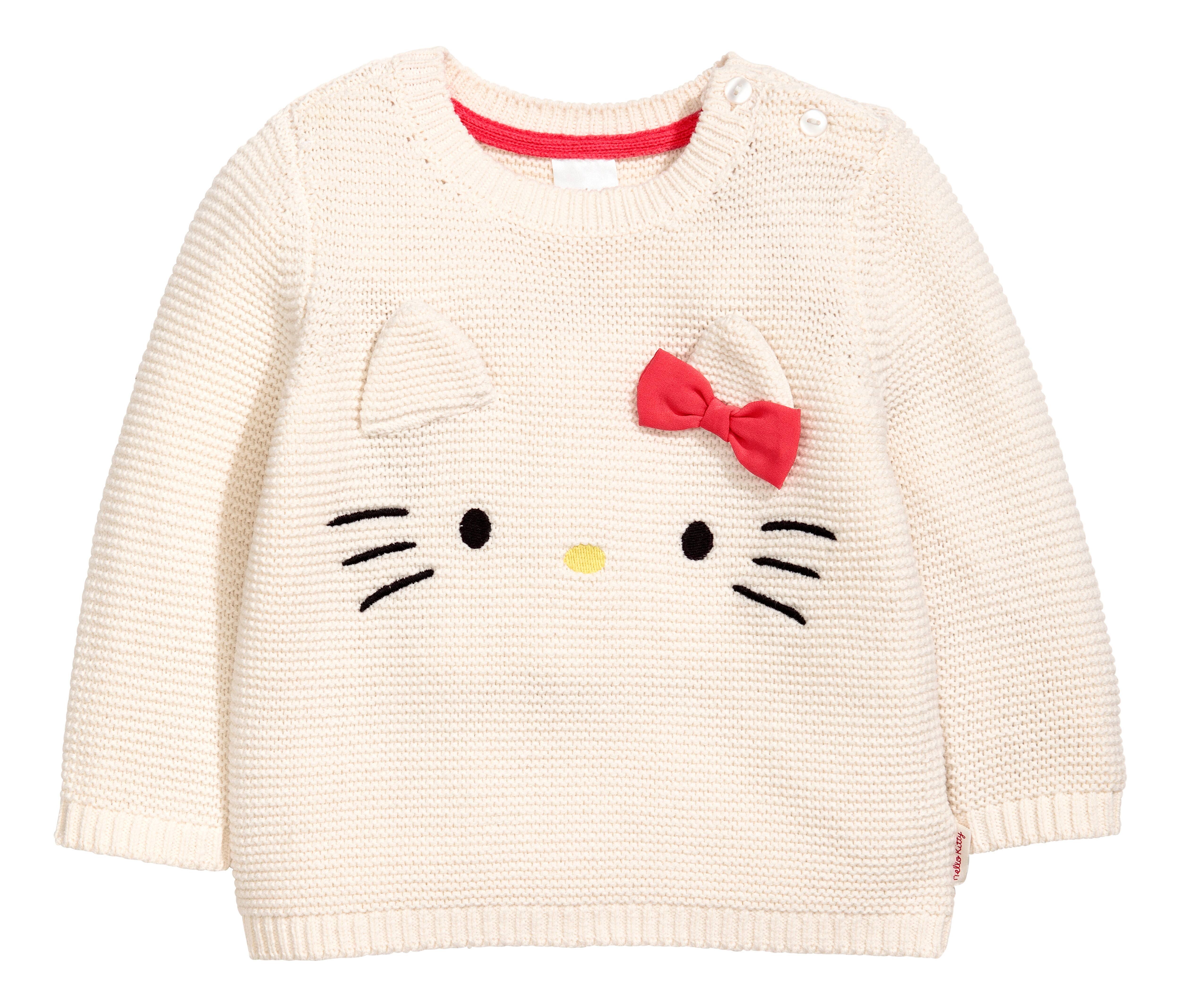 Garter stitch Sweater Natural white Hello Kitty Kids H M US