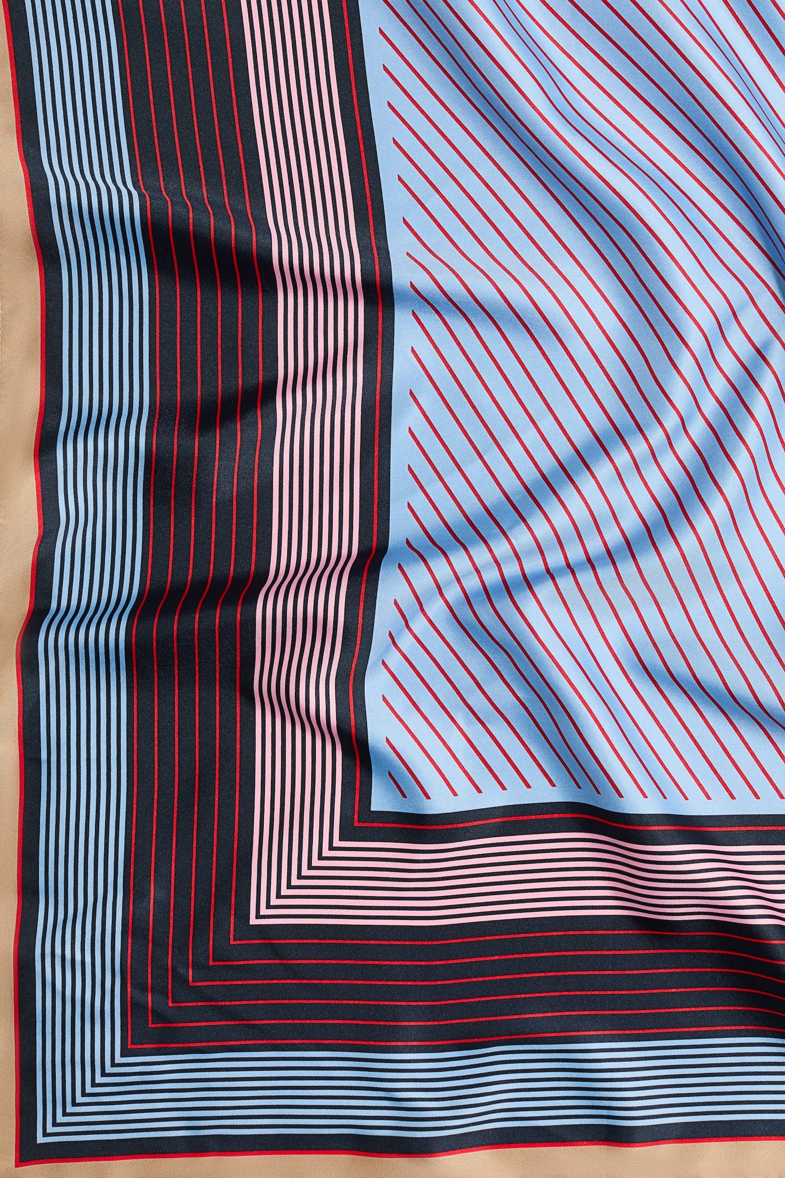 Patterned scarf - Light blue/Red striped/Cream/Border print/Dark brown/Spotted/Navy blue/Knots/Bright blue/Striped - 4
