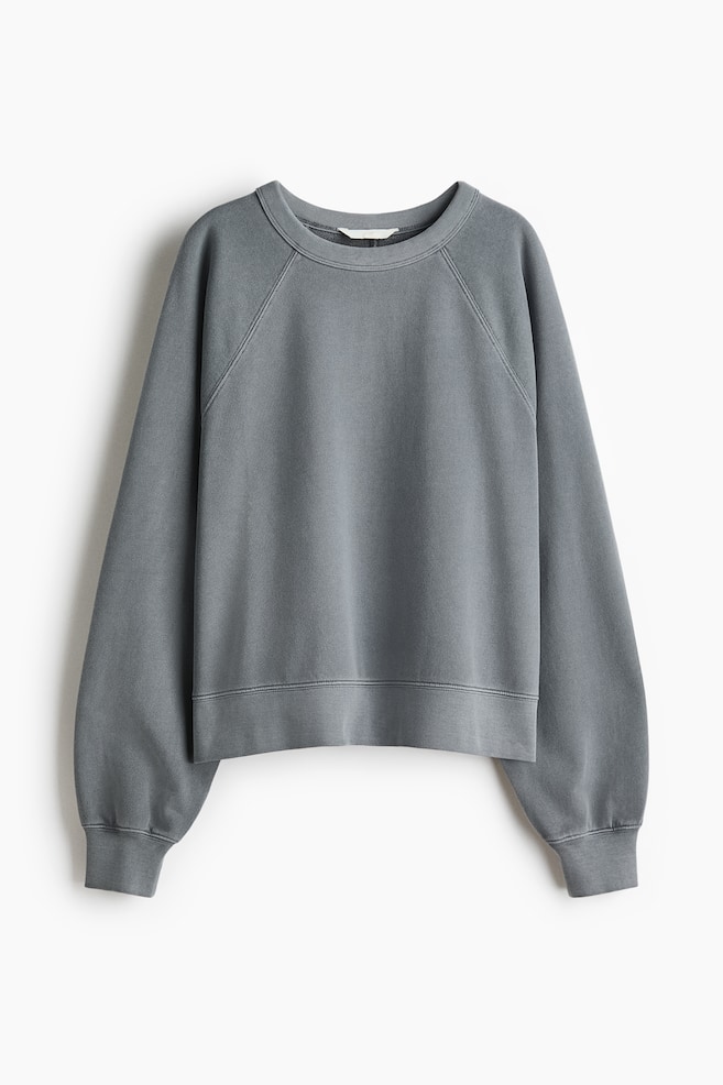 Sweat oversize en coton - Gris/Beige clair - 1