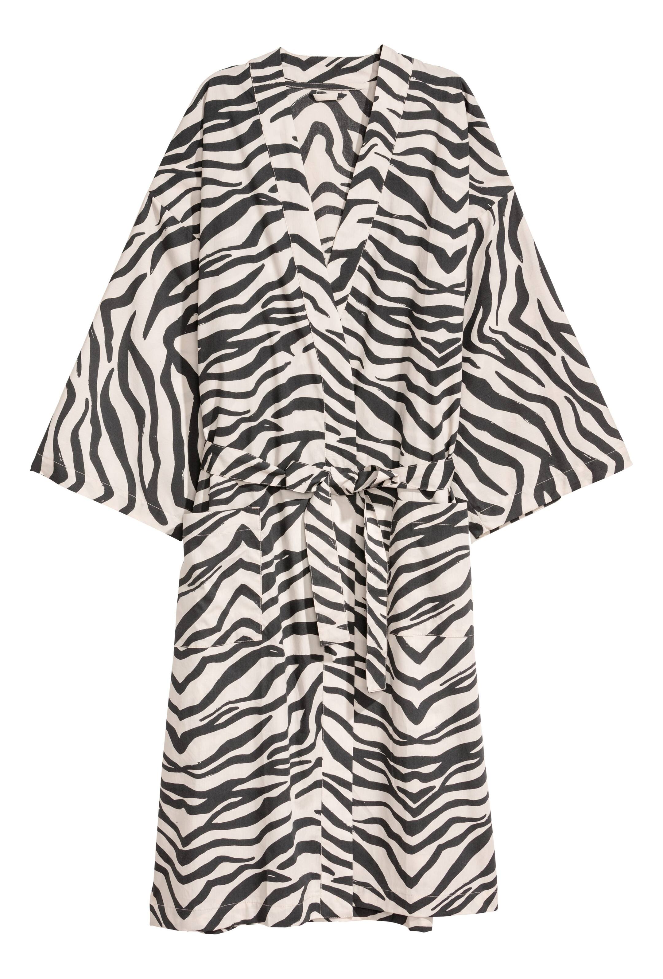 View larger image: Cotton dressing gown - Light beige/Zebra pattern - Home All | H&M IE 1