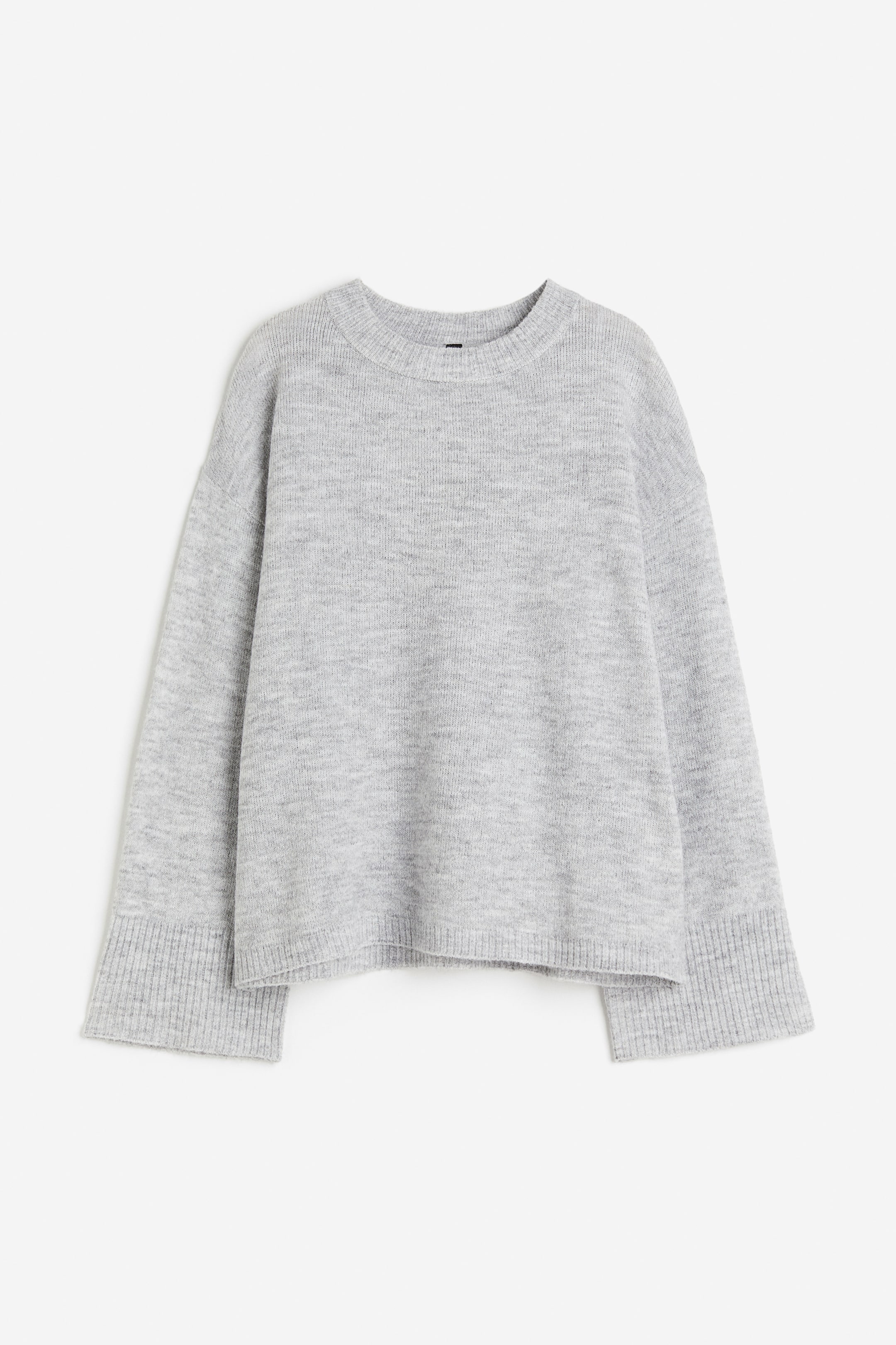 Sweater - Round Neck - Long sleeve - Light gray melange - Ladies | H&M US