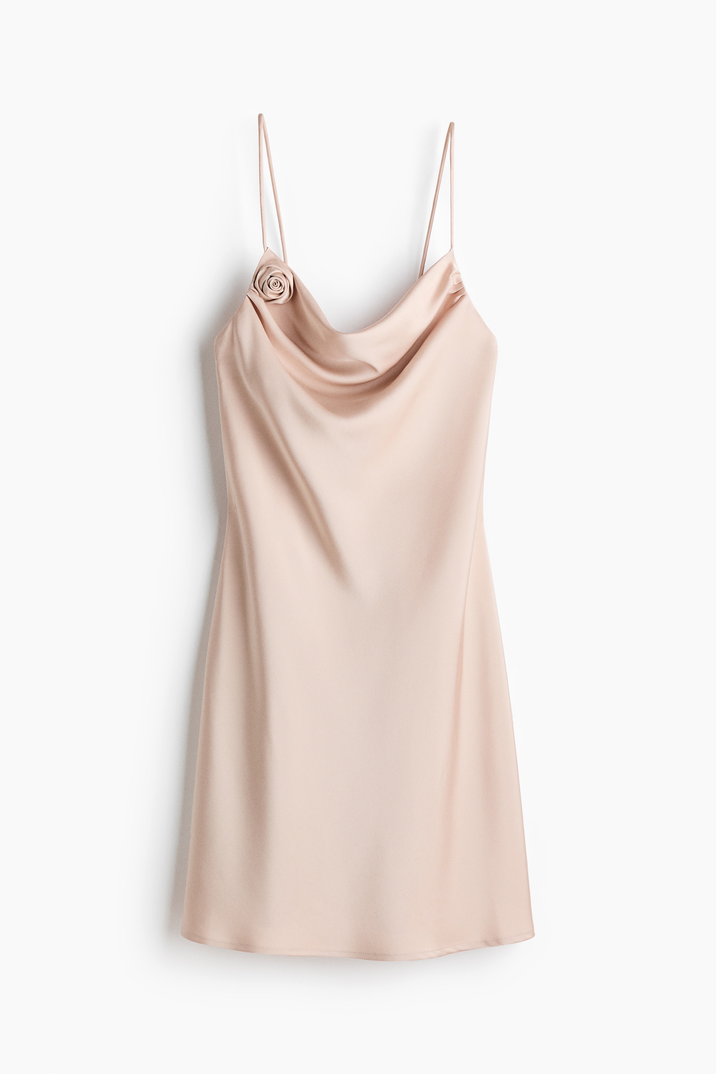 Tie-detail satin slip dress - Powder pink