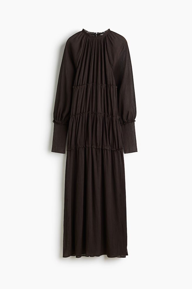 Chiffon maxi dress - Dark brown - 1