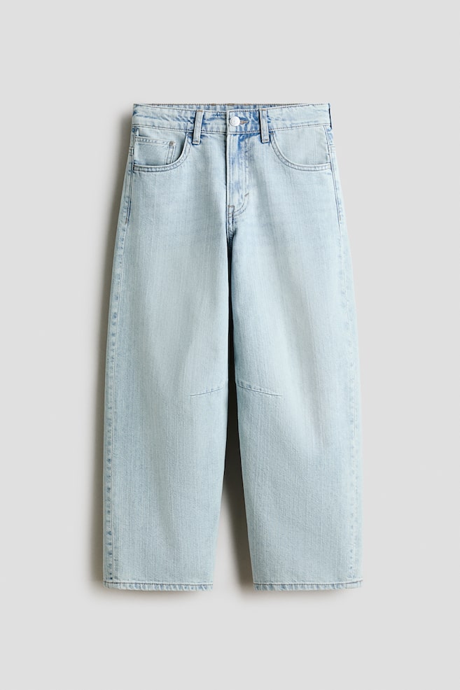 Barrel-leg jeans - Light denim blue/Black - 1