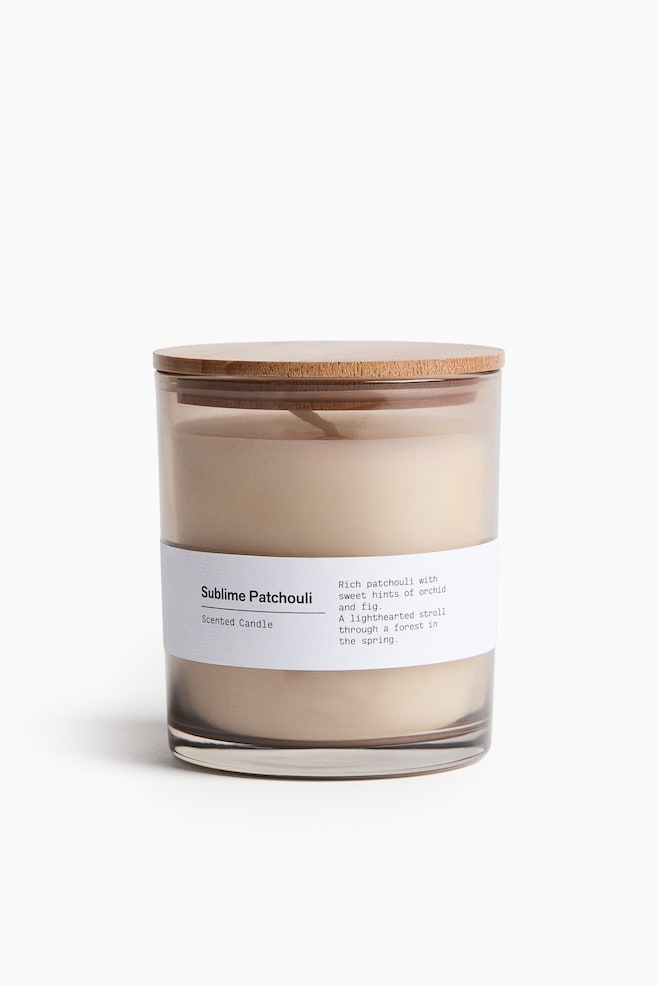 Scented Candle with Wooden Lid - Sublime Patchouli/Winter's Eve/Crisp Cotton/Sage Serenity/Vintage Woods - 1