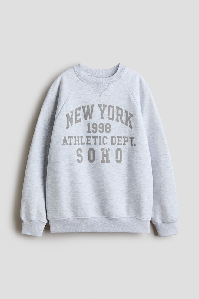 Printed Sweatshirt - Light gray melange/New York - 1