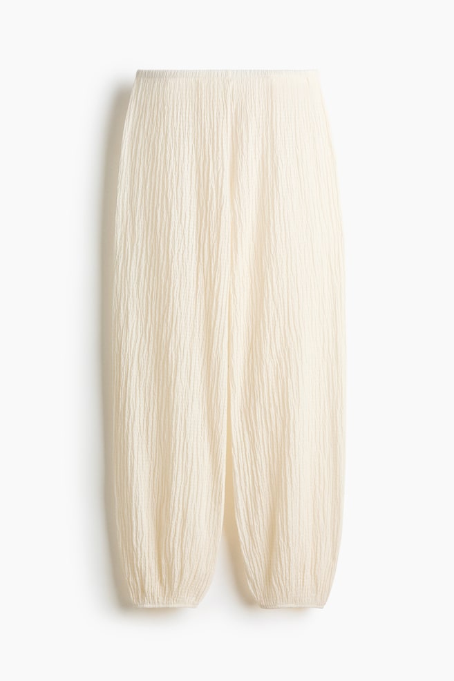 Crinkled balloon trousers - Cream - 1