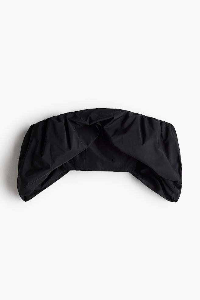 Bubble-hem off-the-shoulder top - Black - 1